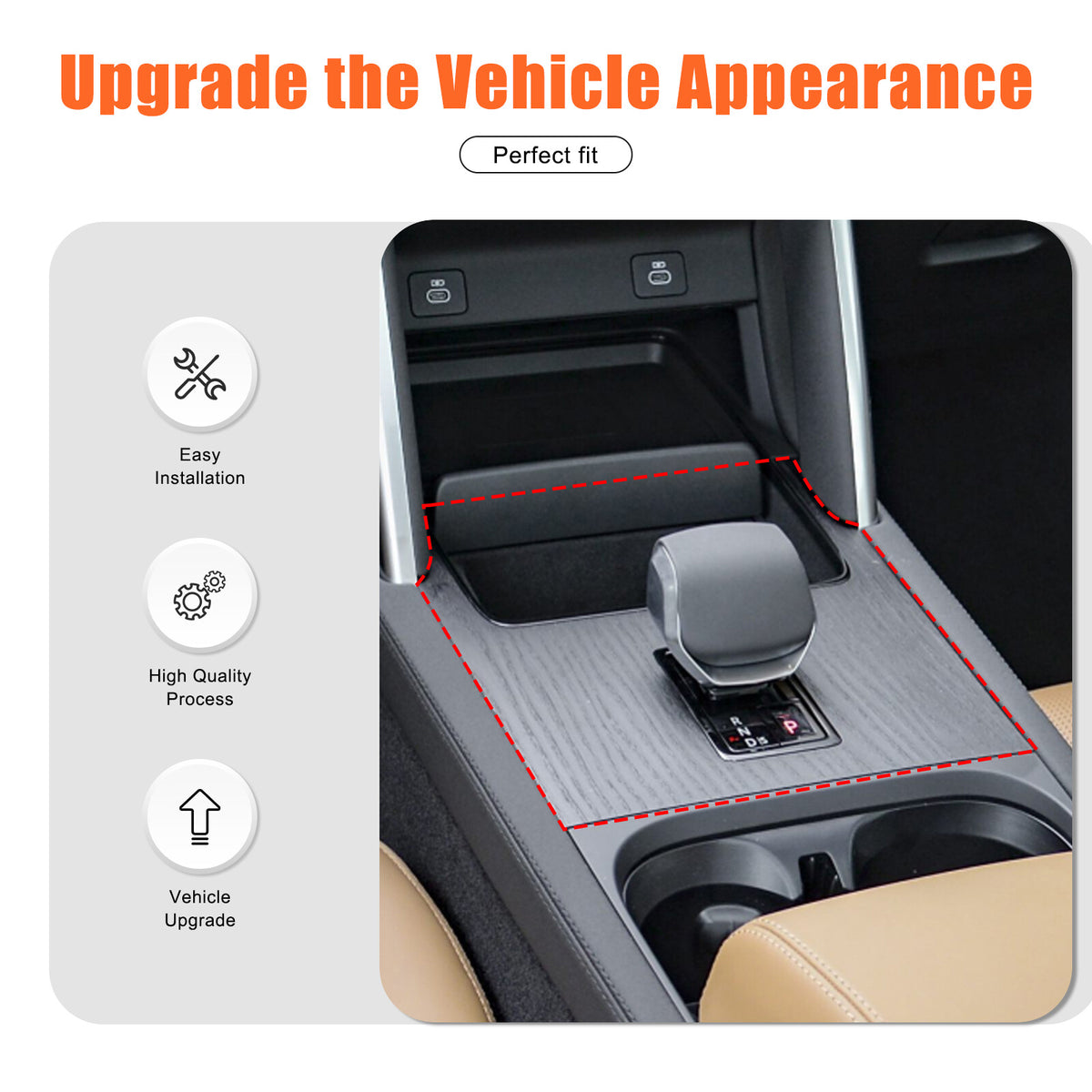Glossy Black Center Console Gear Panel Trim For LR Discovery Sport L550 24+ 19