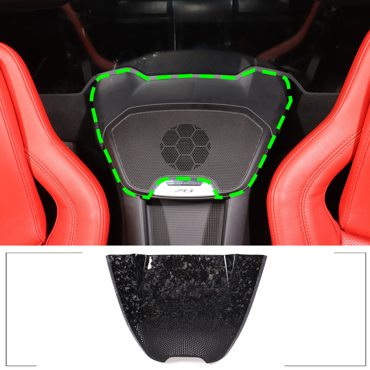 Forged Carbon Fiber Rear Charger Speaker Cover Trim For Corvette C8 Coupe 20-26 8