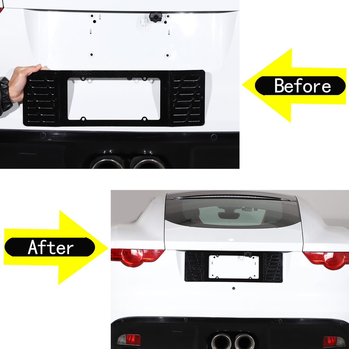 Rear license plate Black Auminum Alloy filler Frame For Jaguar F-TYPE 2013-24 US 11