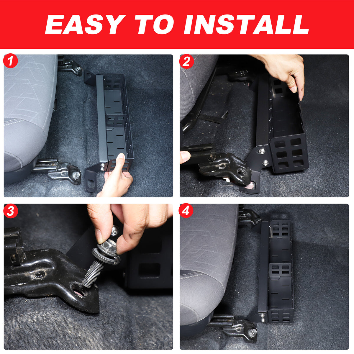 Aluminum Alloy Under Seat Storage Basket Tray For Toyota Tacoma 2016-2022 20