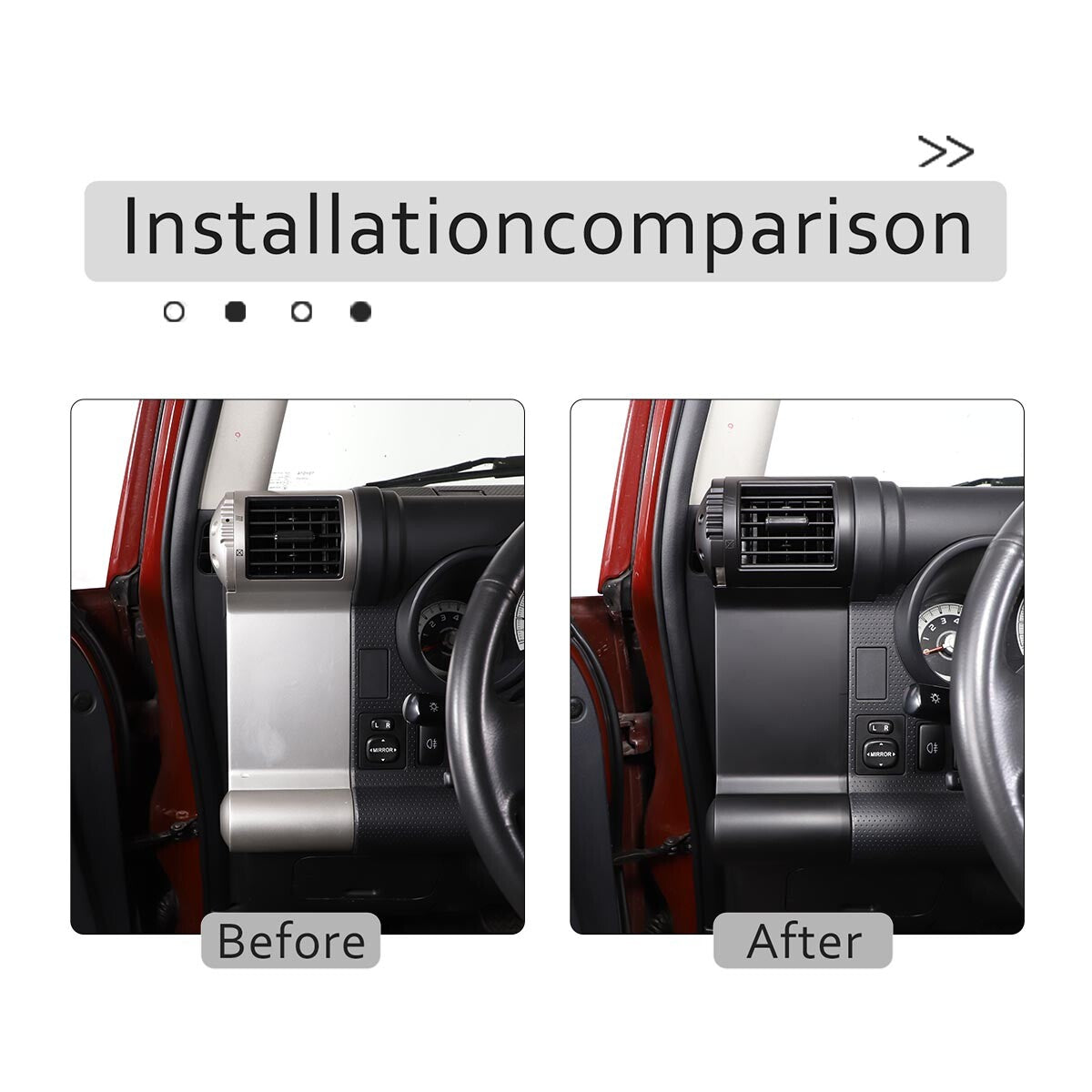 Matte Black Dashboard Side Air Outlet Vent Trim For Toyota FJ Cruiser 2007-21 10