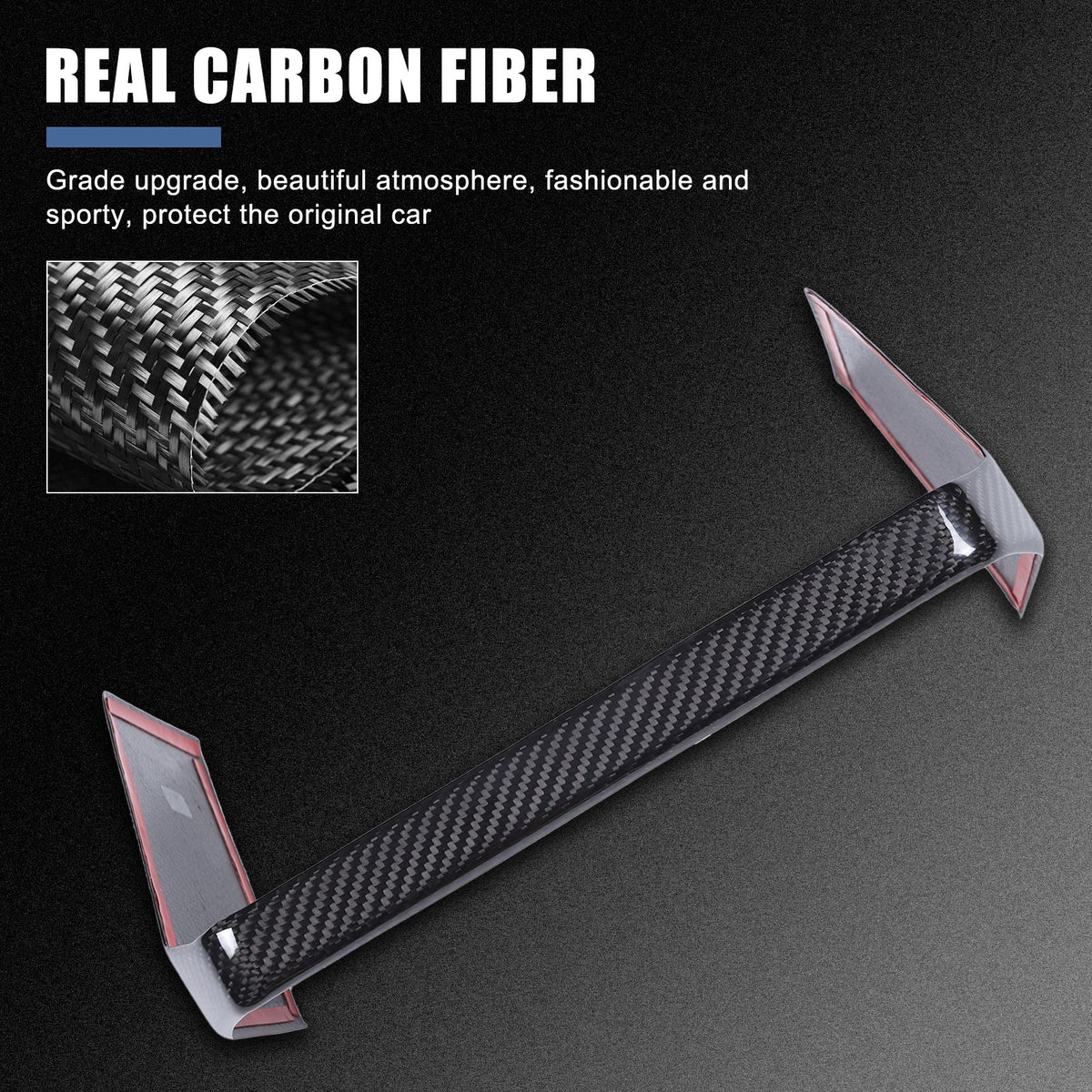 Real Carbon Fiber Rear Display Screen Trim Cover For Tesla Cybertruck 2024+ 3