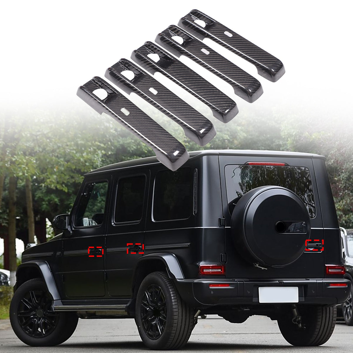 Real Carbon Fiber Exterior Keyless Door Handle Trim For Benz G-Class W465 2025+ 1