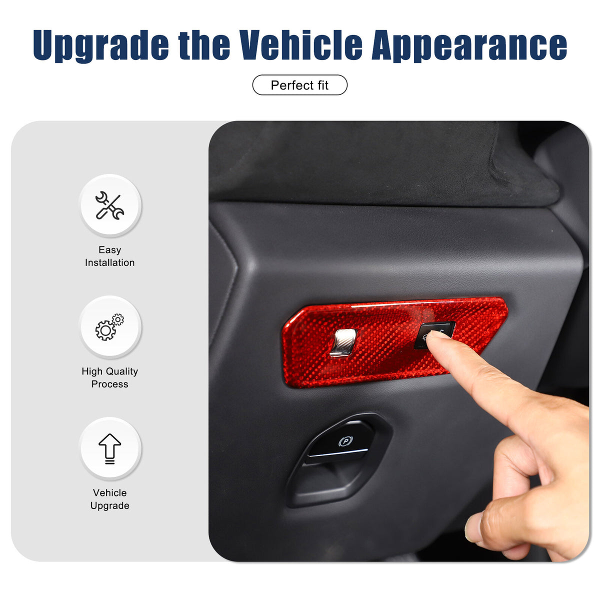 Red Real Carbon Fiber Interior Exterior Conosle Trim Cover For Lotus EMIRA 21-25 35
