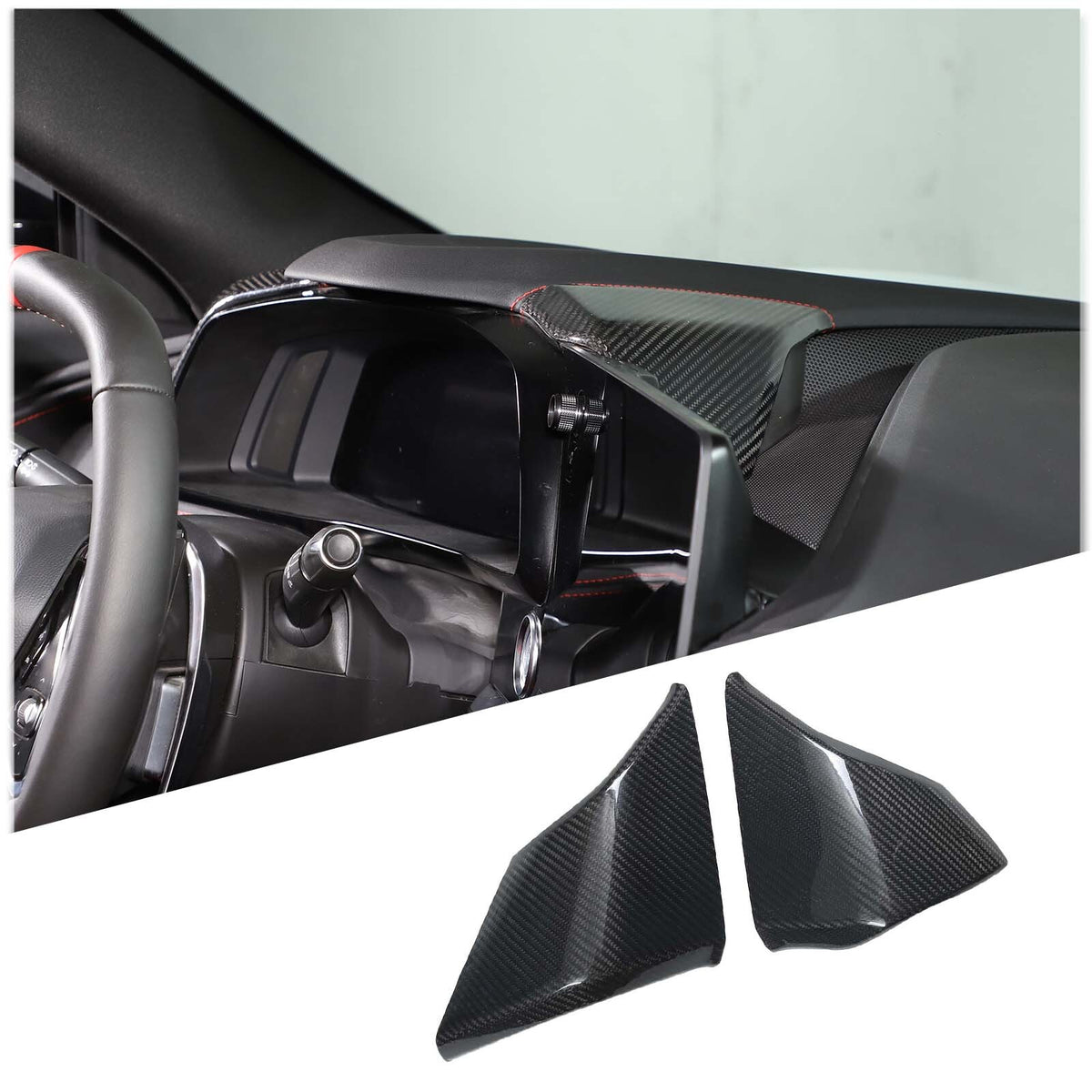 Carbon Fiber Dashboard Cover Side Instrument Hood Panel For C8 Corvette 20-25 US 5