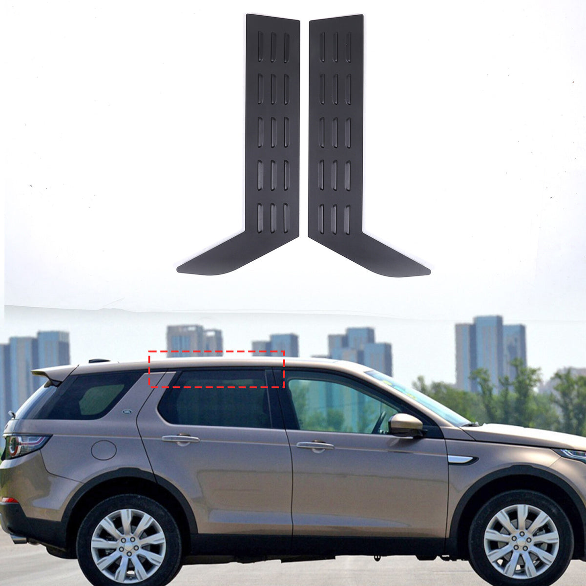 Rear Door Window Louver Air Vent Panel Trim Cover For LR Discovery Sport 2015-25 2