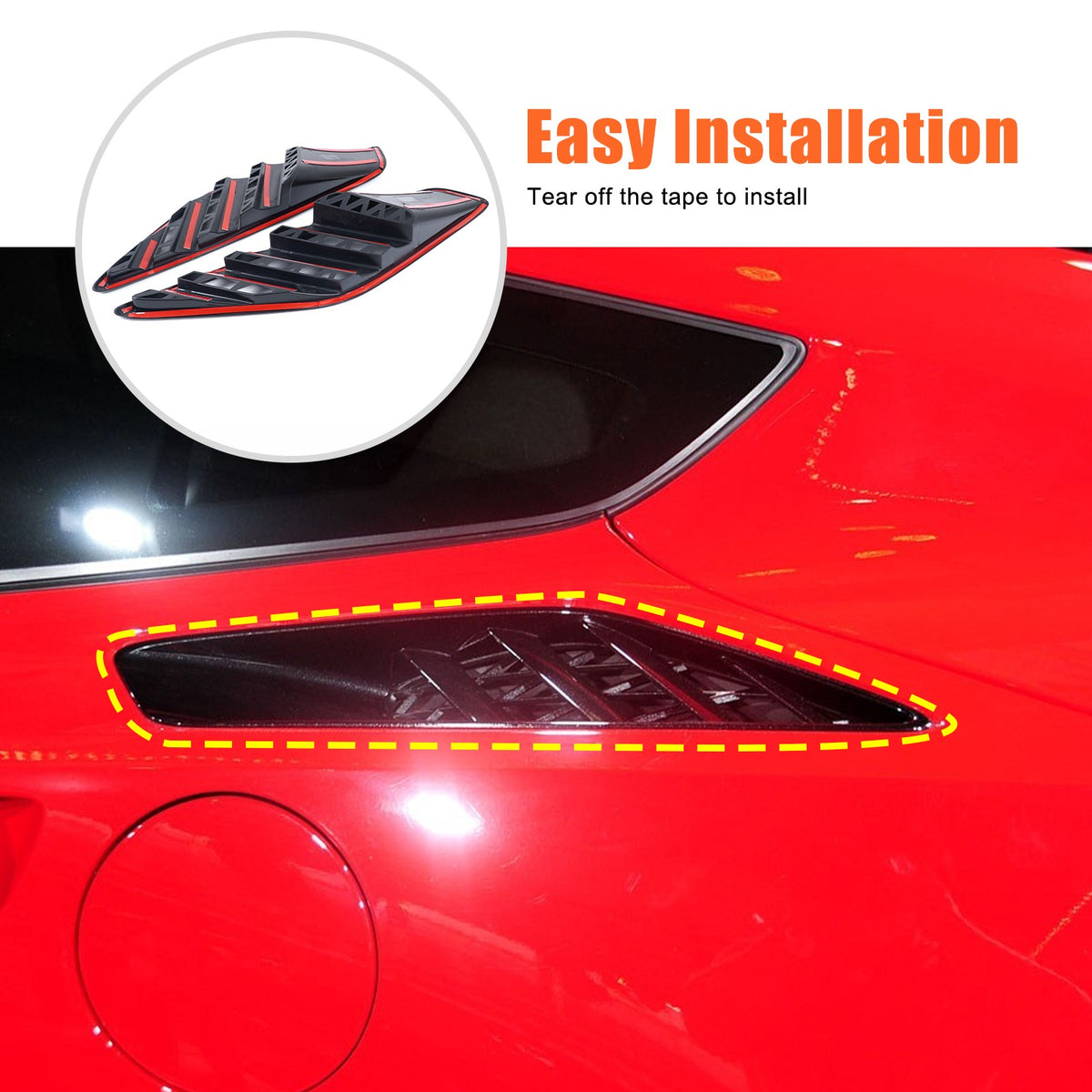 Piano Black ABS Rear Fender Air Intake Frame Trim For Corvette C7 2014-2019 US 8