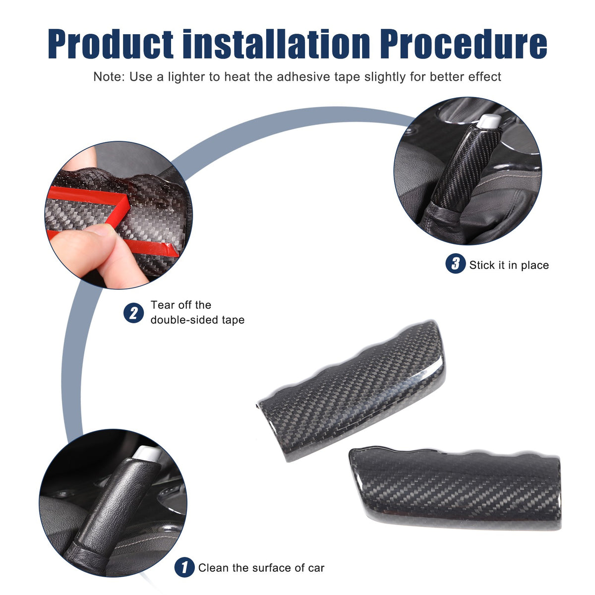 Real Carbon Fiber Emergency Brake Handle Cover Trim For Corvette C6 2005-2013 US 3