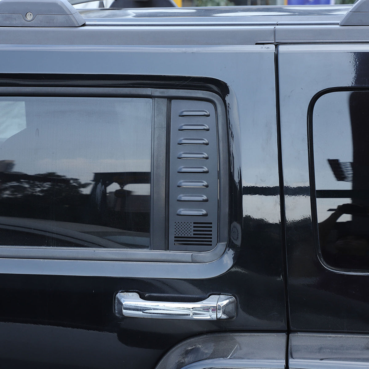 Alloy Rear Door Window Honeycomb Pillar Post Cover Trim For Hummer H3 2005-09 US 3