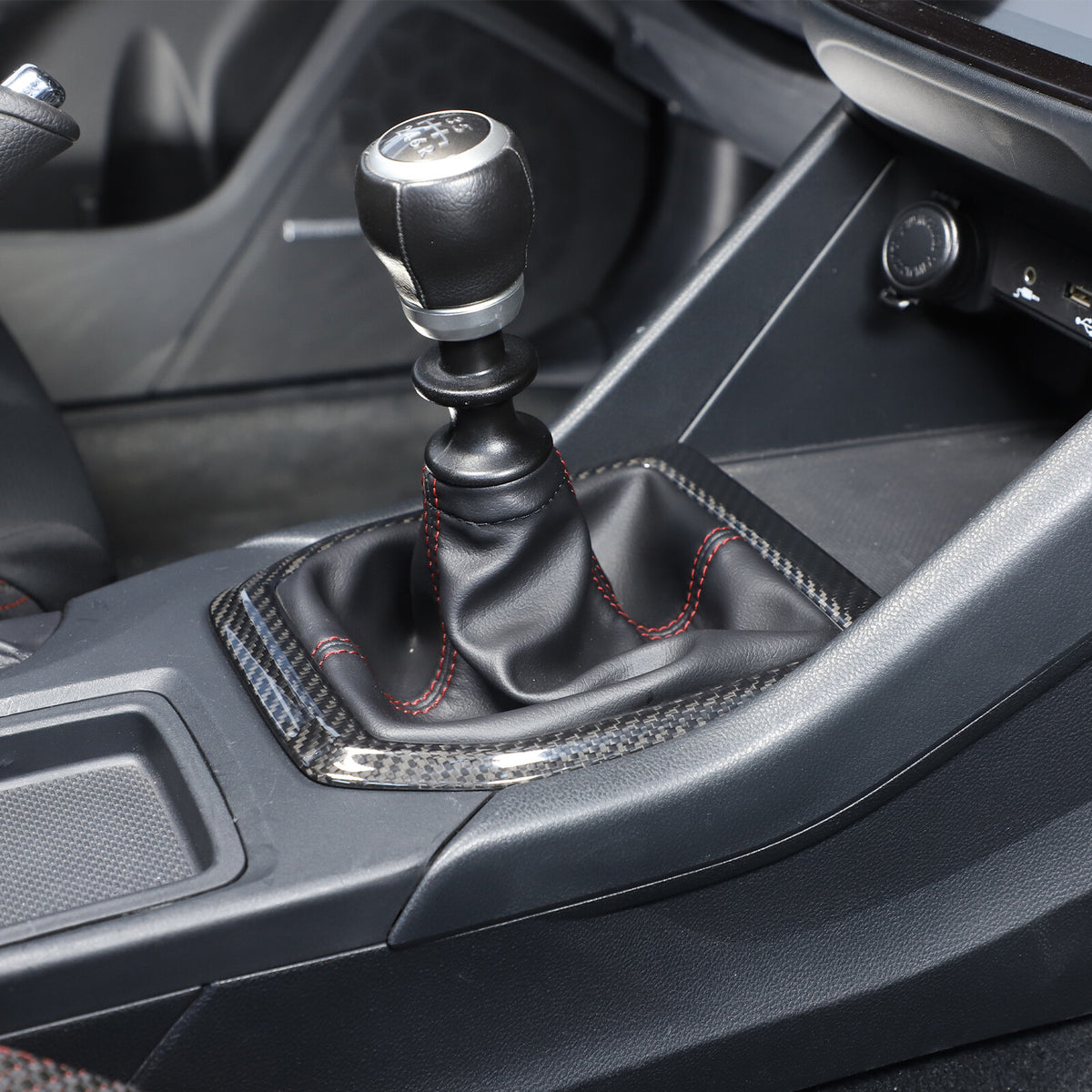 Real Carbon fiber Center Gear Shift Panel trim Cover for Subaru WRX VB MT 22+ 7