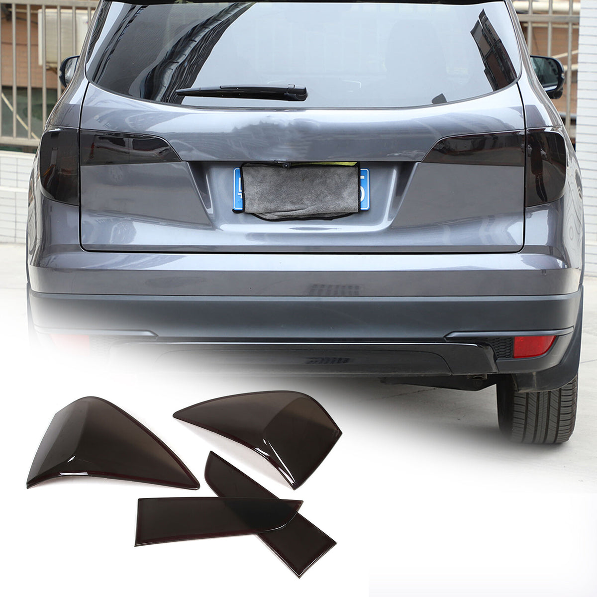 Smoked Blackout Tail Light Lamp Cover Bezel Overlay Trim For Honda Pilot 2016-22 24