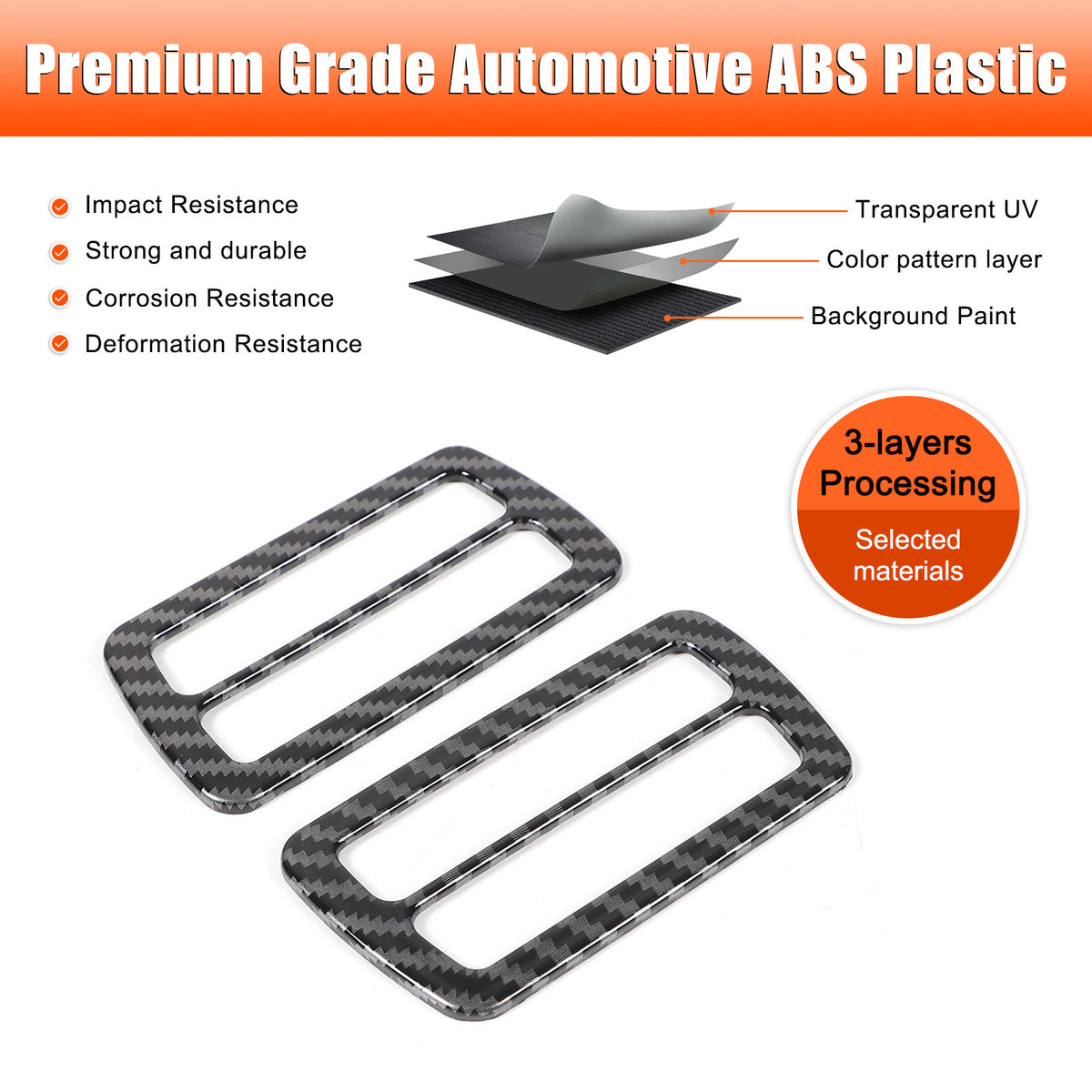 ABS Carbon Fiber Interior Full Set Panel Cover Trim Kit for Toyota Tacoma 24-26 - Styles 11-15 7