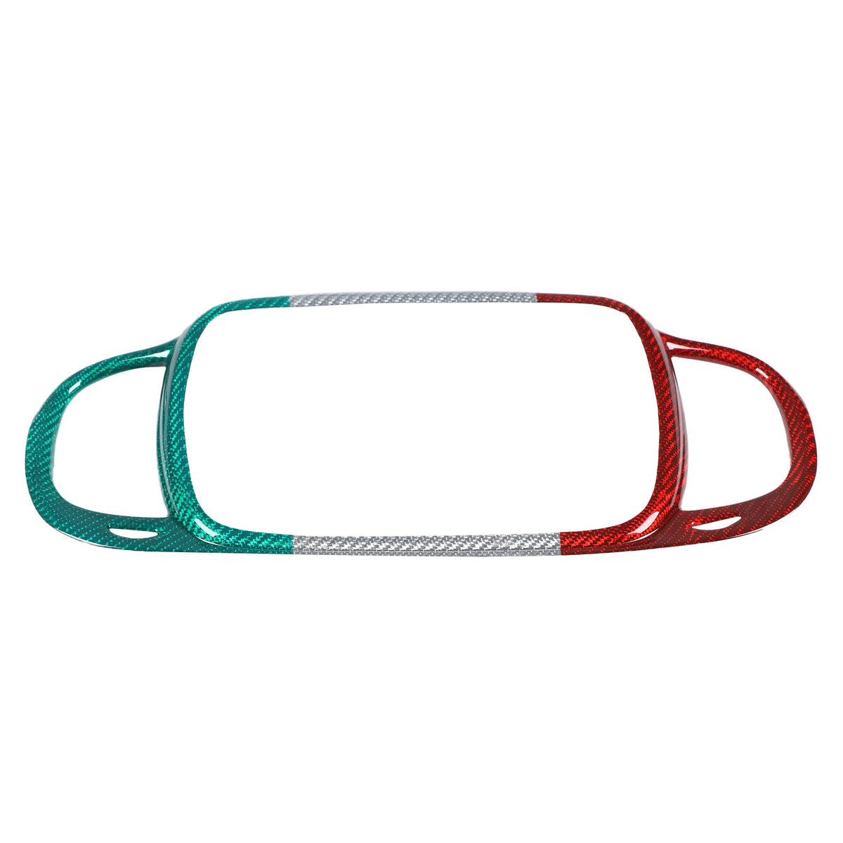 Tri-Color Real Carbon Fiber Dashboard Air Vent Trim For Fiat 500 312 2016+ 12