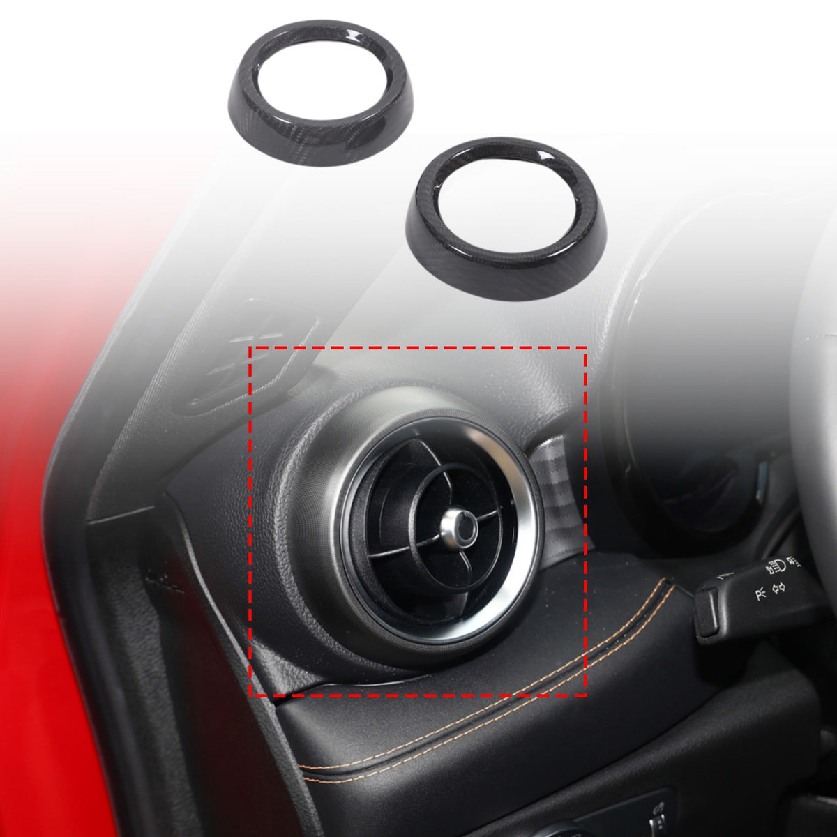 Real Carbon Fiber Center Side Air Vent Outlet Ring Trim For Alfa Romeo Tonale 1