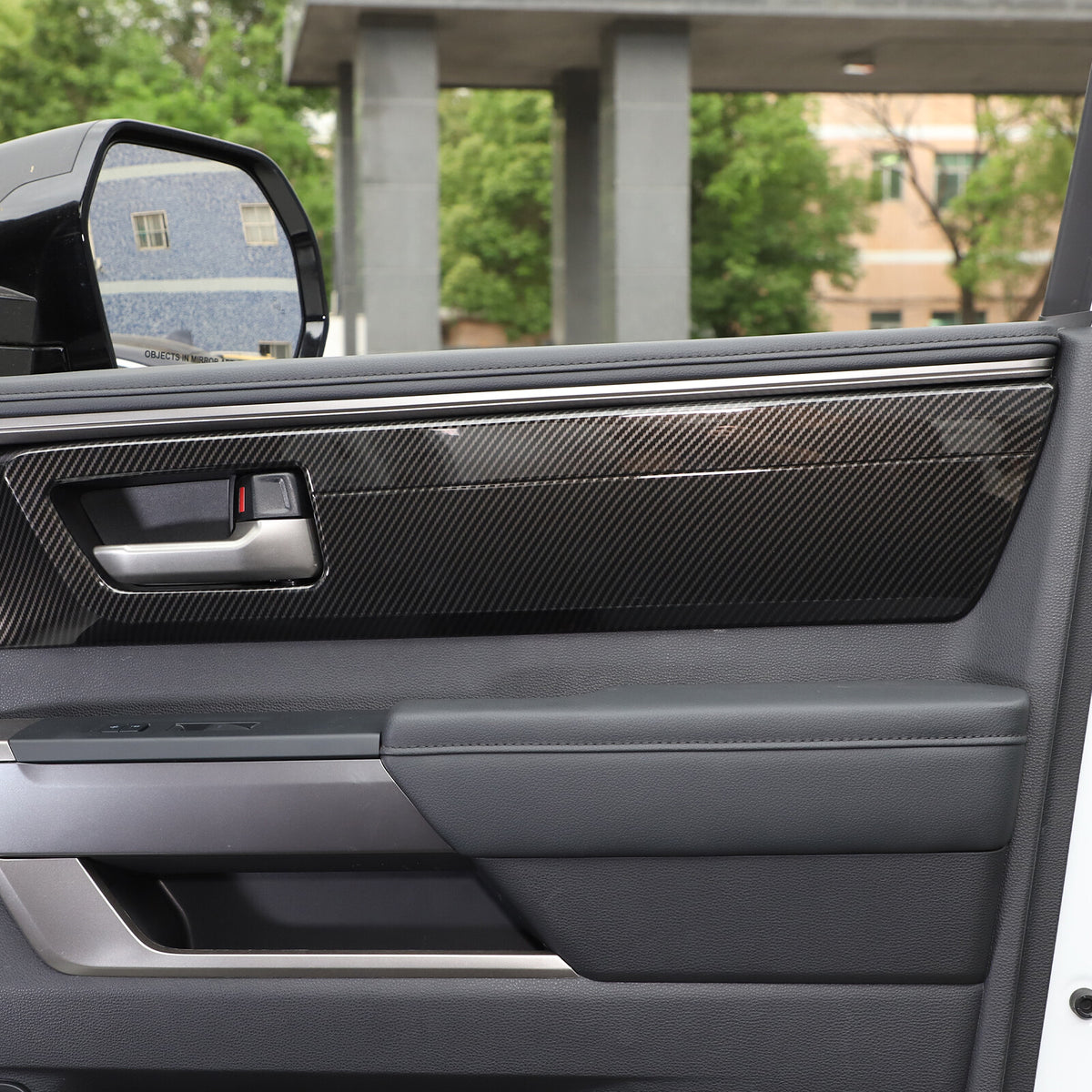 ABS Carbon Fiber Inner Door Handle Panel Frame Trim For Toyota Tundra 2022-23 US 14