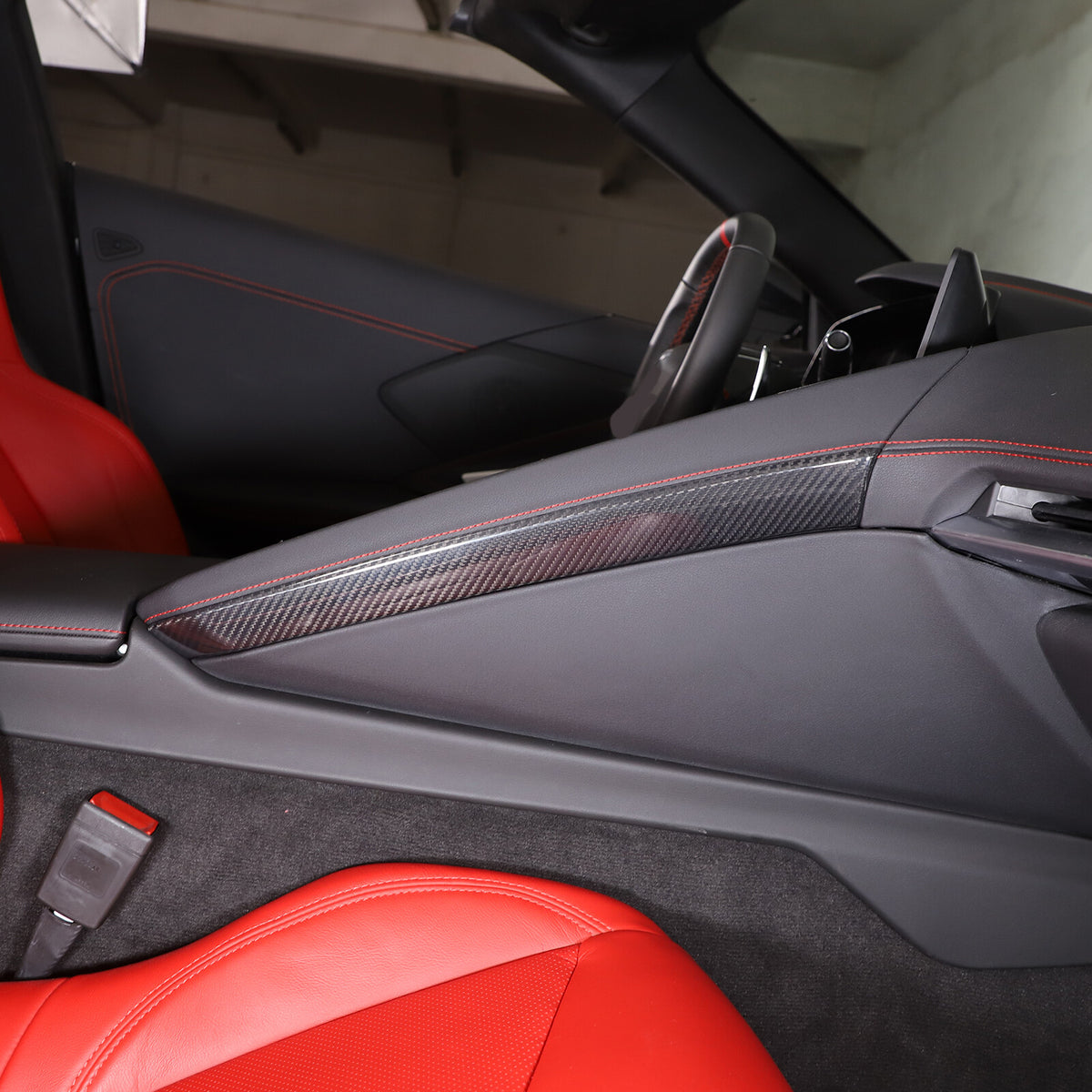 Carbon Fiber Interior Center Console Panel Cover For C8 Corvette Z06 Z51 20-25 16
