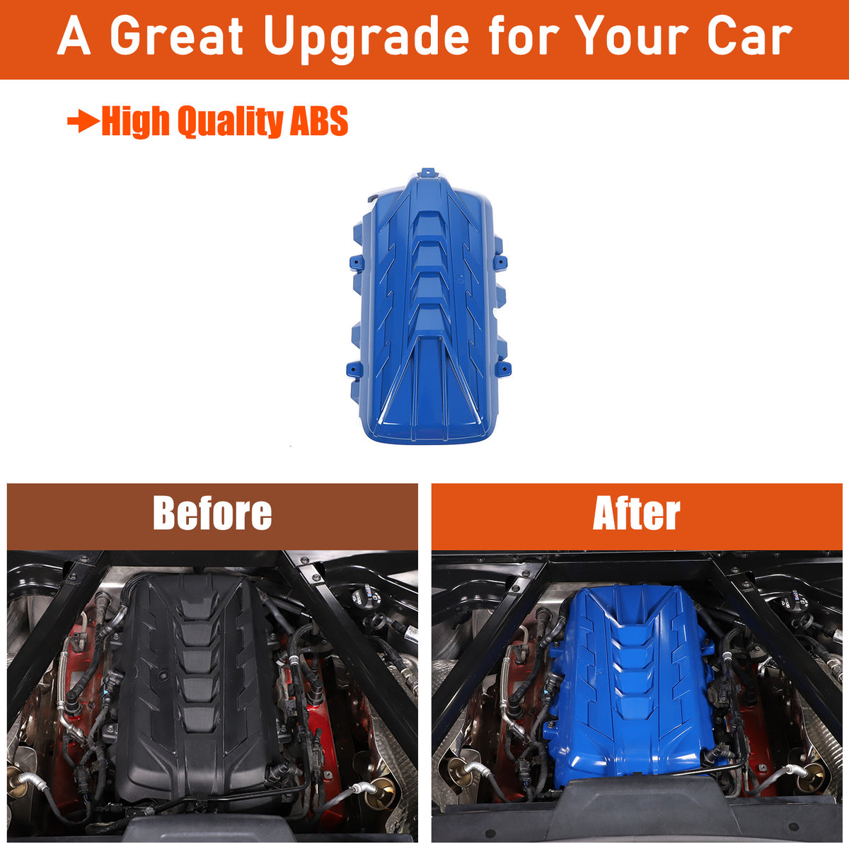Blue Engine Hood Panel Trim Cover For Corvette C8 2020-26 15