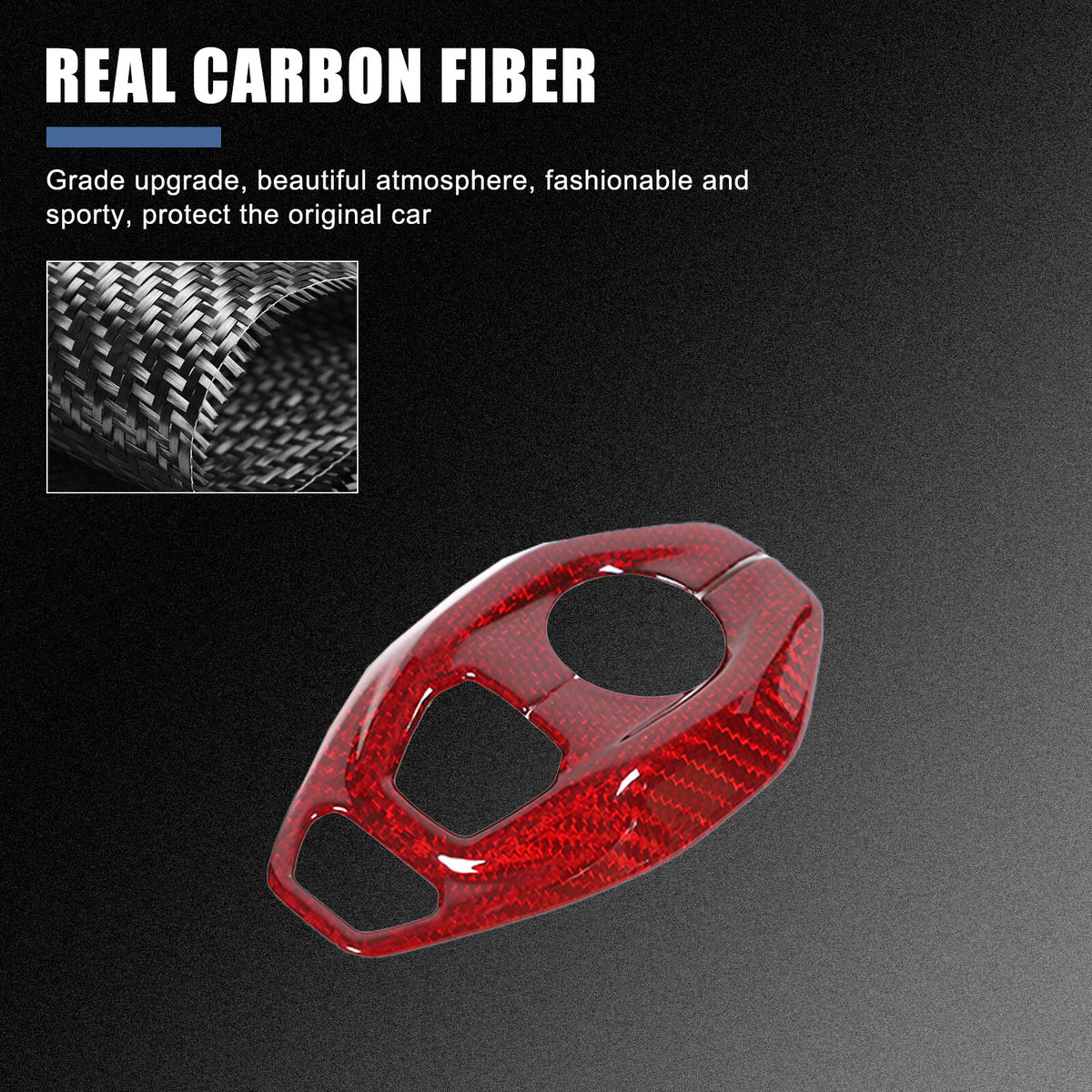 Red Real Carbon Fiber Console Gear Base Cover Trim For Lotus Emira V6 I4 2023-25 12