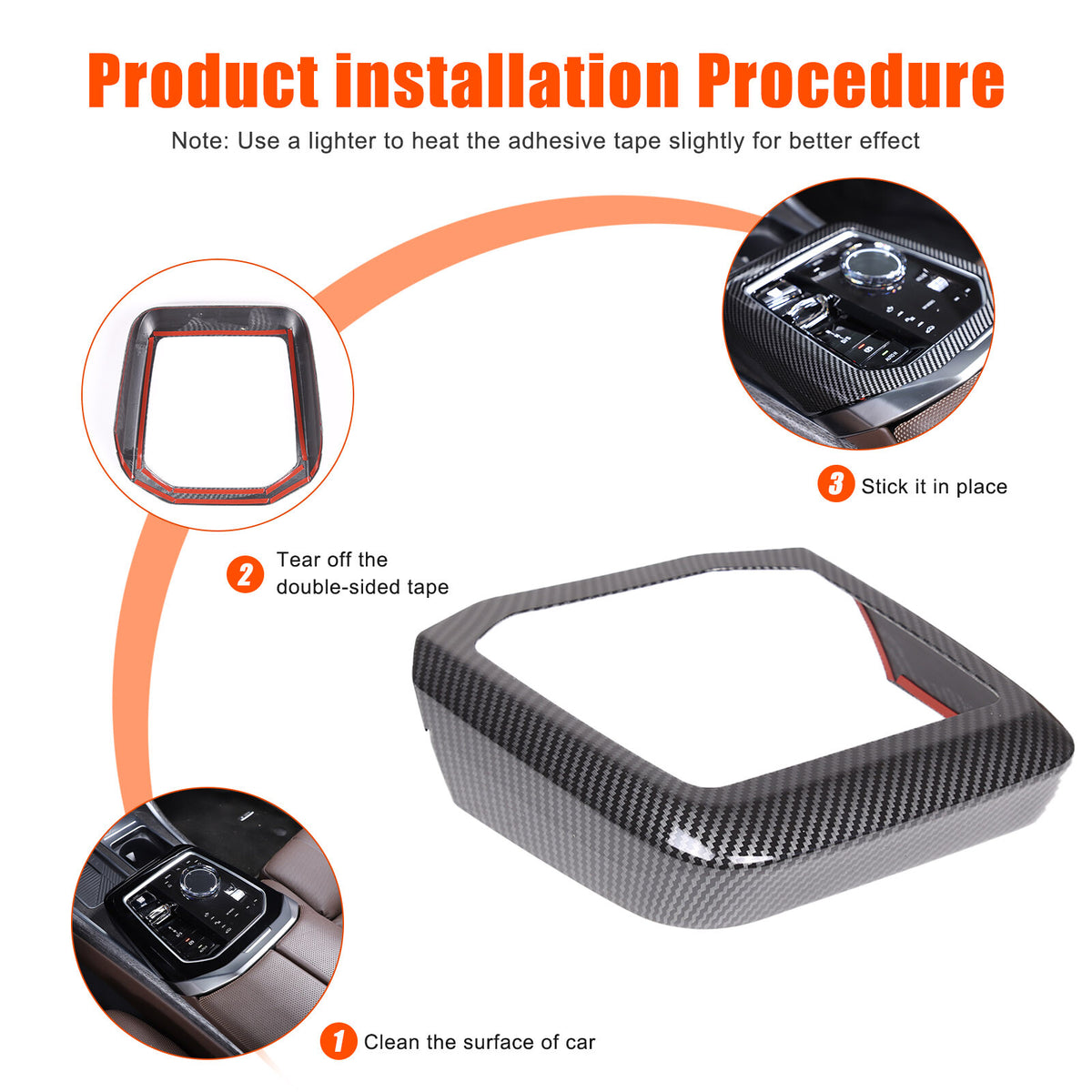 ABS Carbon Fiber Center Gear Shift Panel trim Cover for BMW 7 Serie G70 i7 2023 20