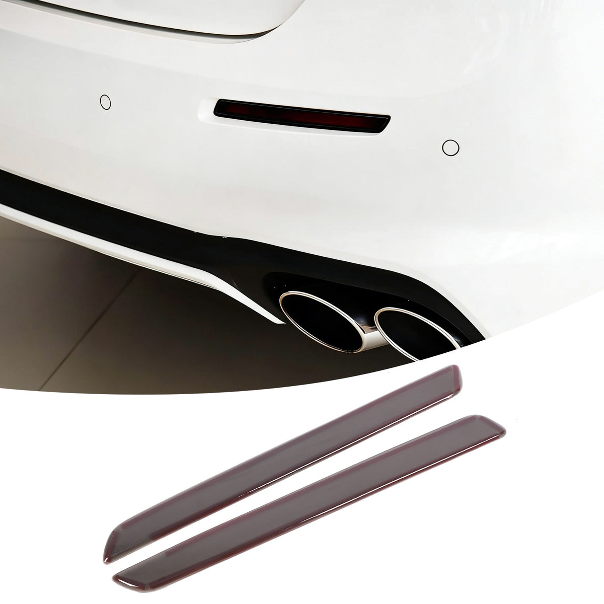 Smoked Black Rear Fog Tail Light Lamp Cover Trim For Maserati Ghibli 18-23 US 2