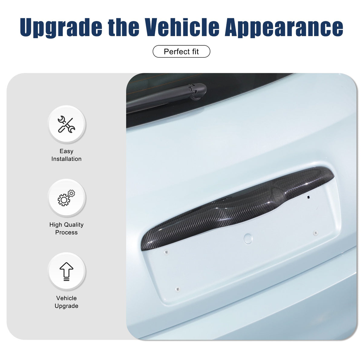 Real Carbon Fiber Tailgate Trim For Fiat 500 312 2010+ 8