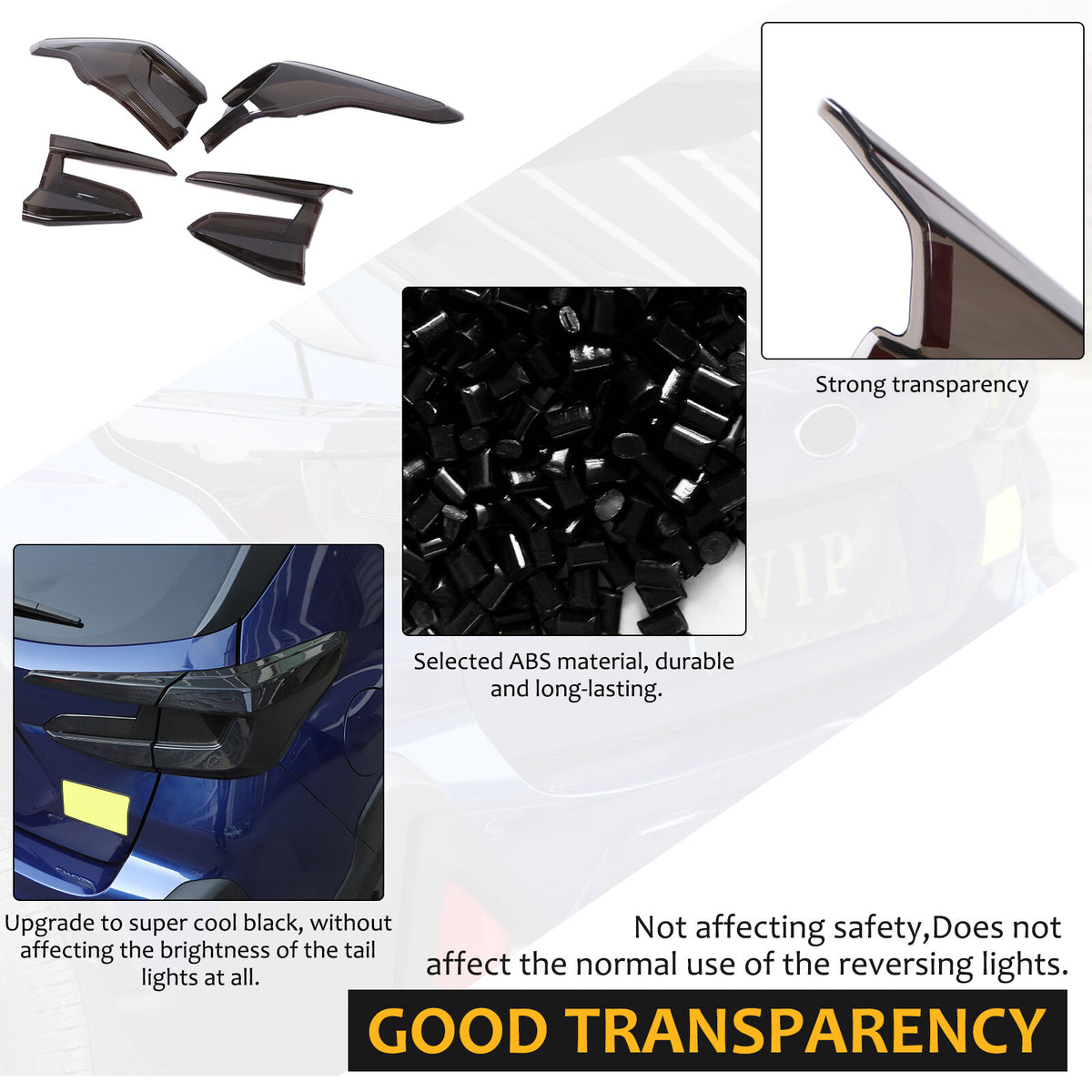 Smoked Black Rear Tail Light Guard Decor Cover Trim For Subaru Crosstrek 2024+ 8
