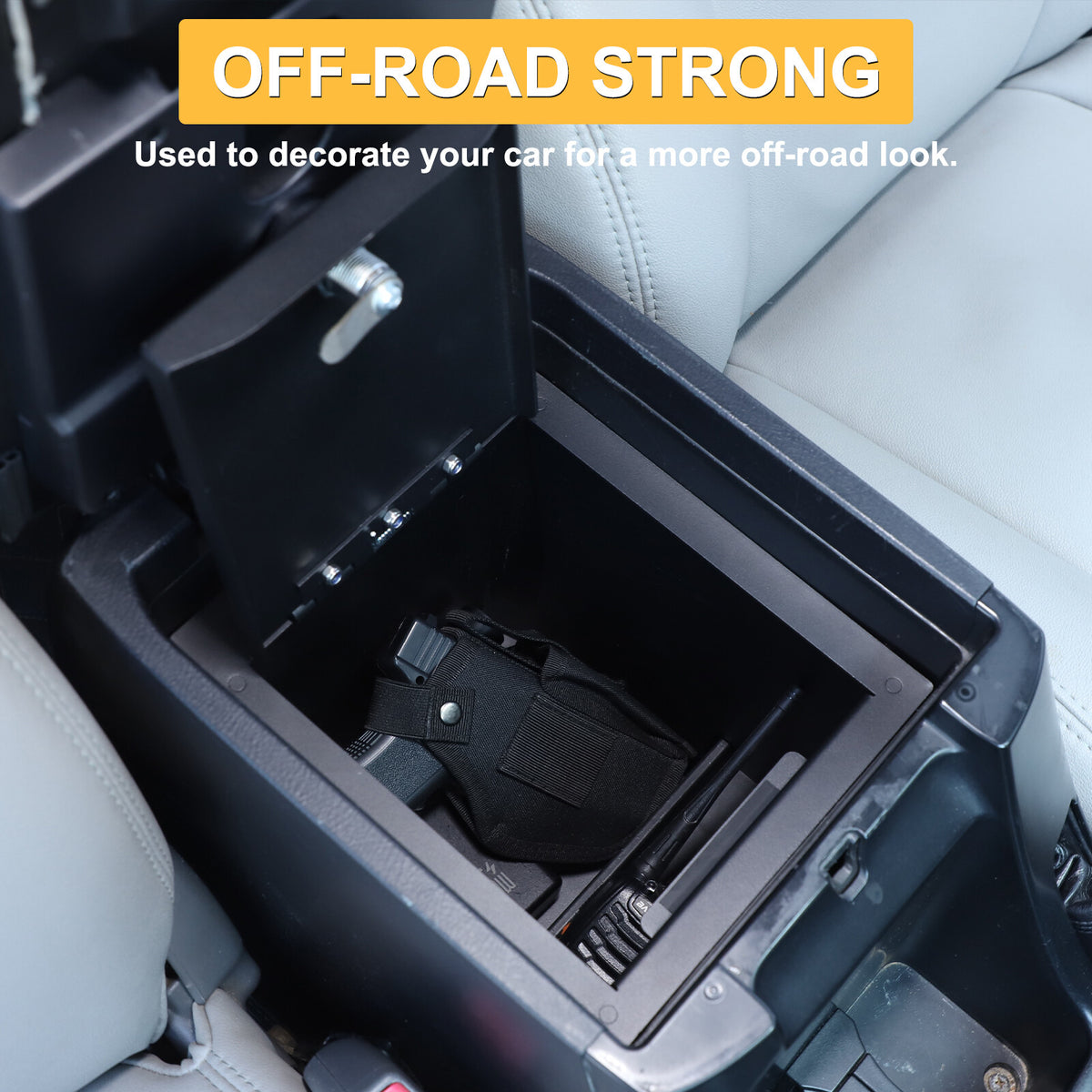 Locking Center Armrest Vault Safe Storage Box For Toyota Prado FJ120 03-09 17