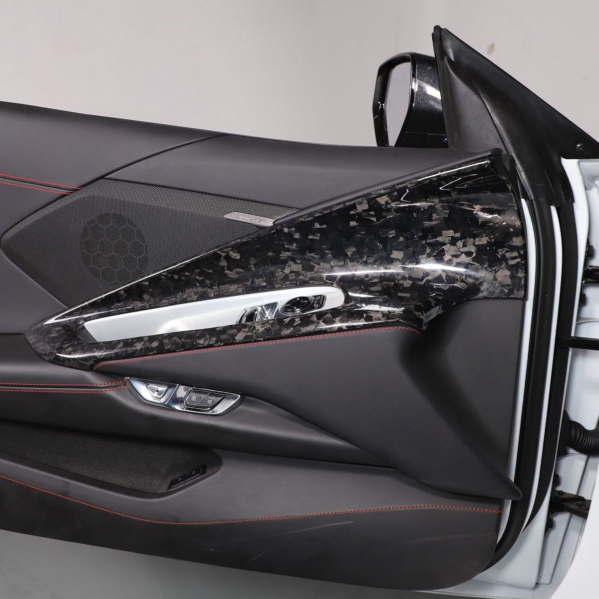 Forged Real Carbon Fiber Interior Door Panel Frame Trim For Corvette C8 2020-26 3