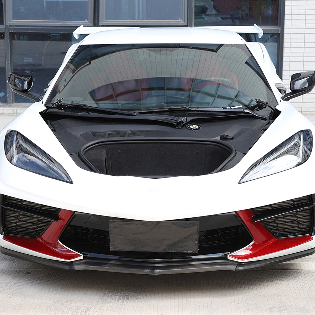 Red Real Carbon fiber Car Front Bumper Side Grille Cover Set For Corvette C8 20+ 13