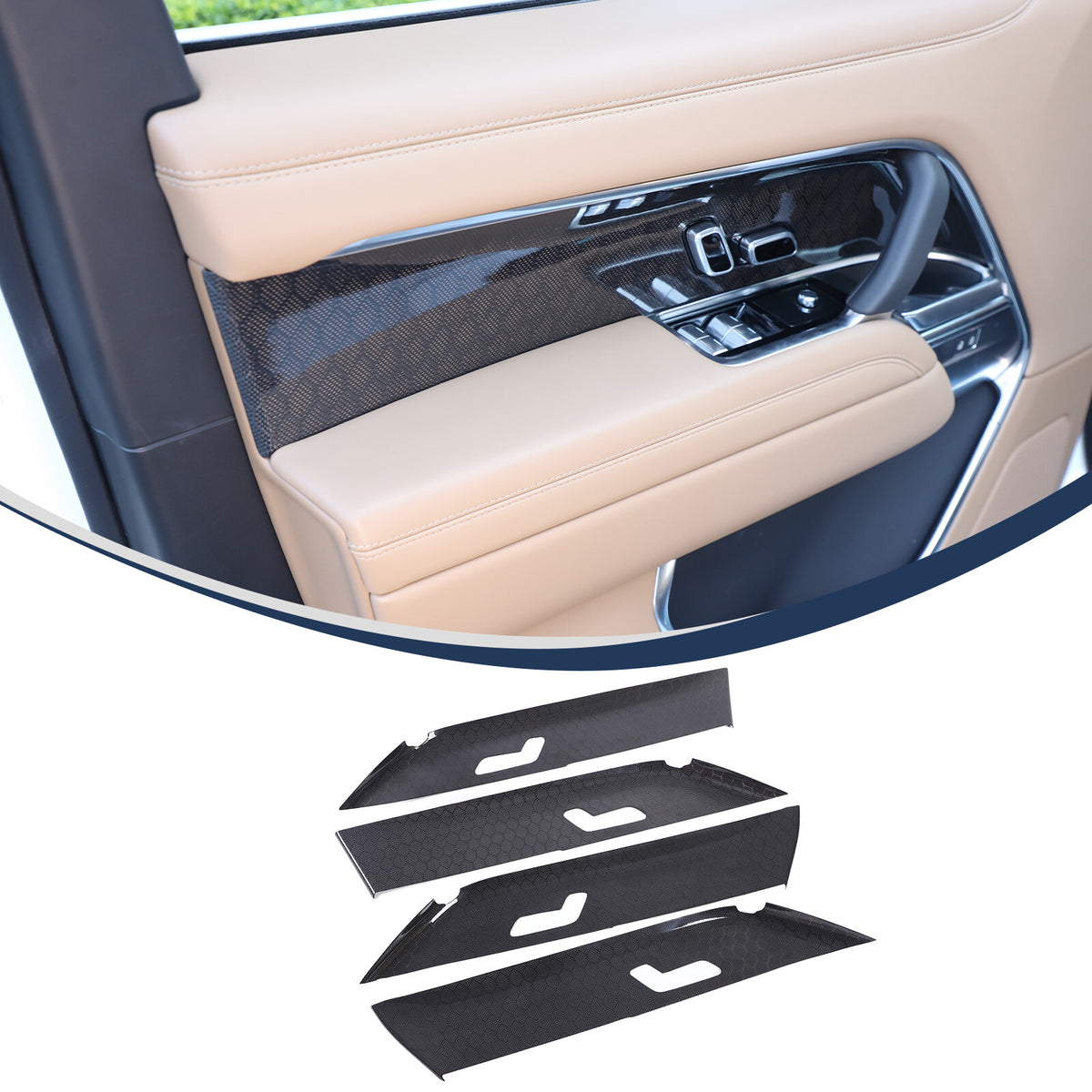 Honeycomb Carbon Fiber Interior Door Panel Trim For LR Range Rover Vogue L460 24