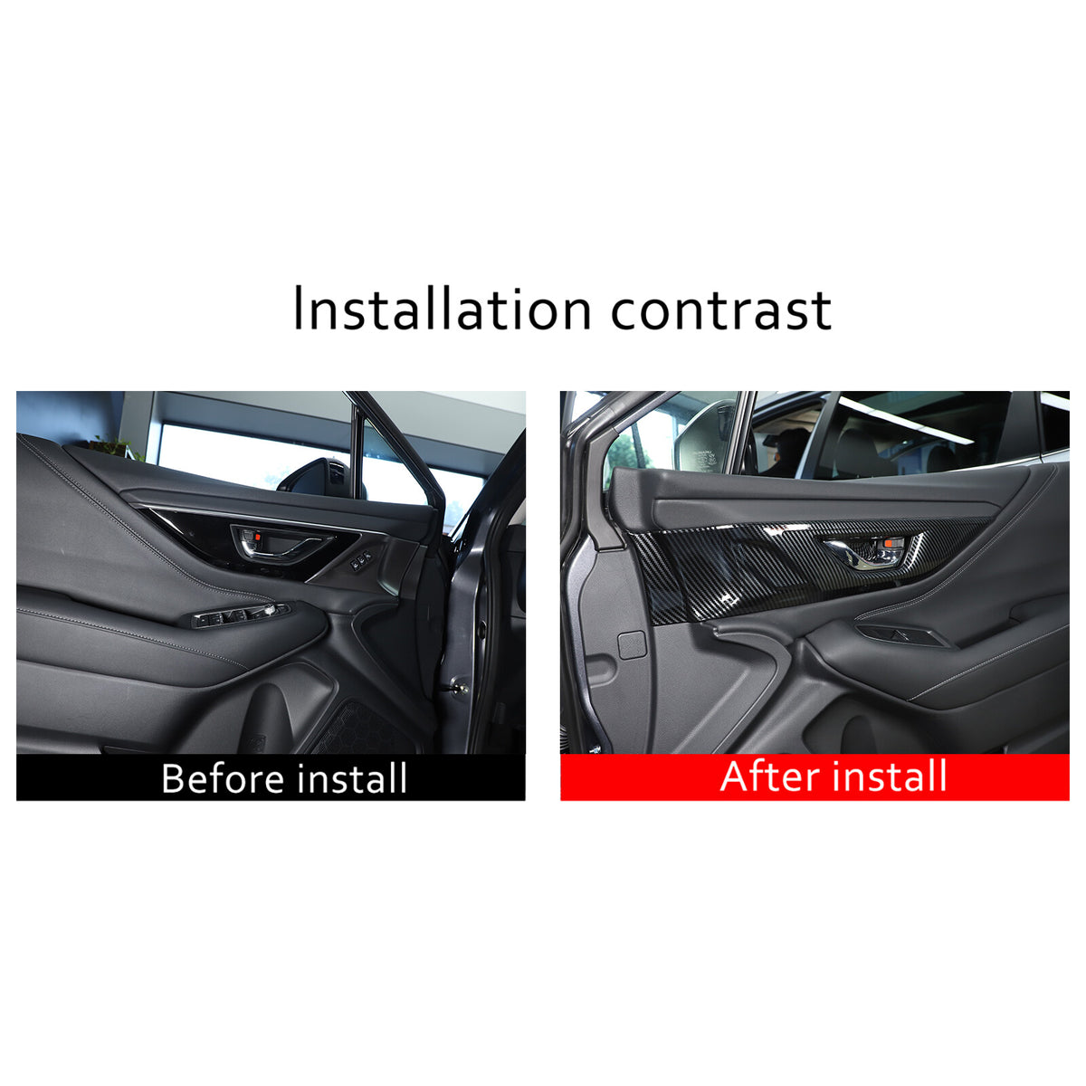 For Subaru Outback BT 2021-2023 Carbon Fiber Inner Door Handle Cover Trim Frame 19