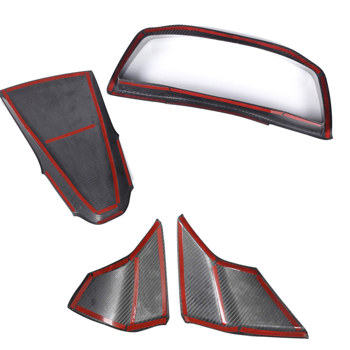 4xReal Carbon Fiber Dashboard Instrument Upper Panel Cover For C8 Corvette 20-25 4
