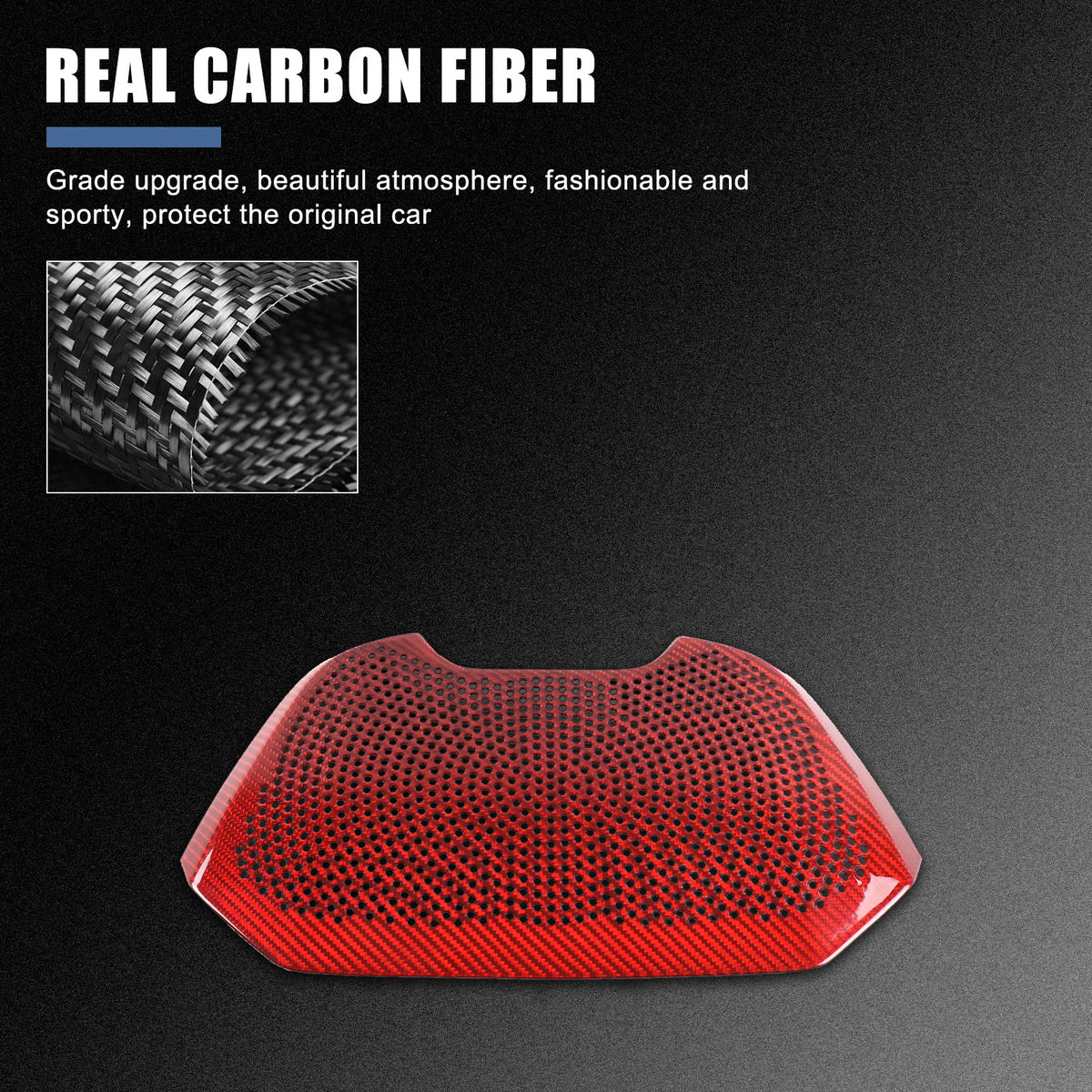 Red Real Carbon Fiber Rear Speaker Grille Trim For Corvette C8 1LT/2LT 2020+ 9
