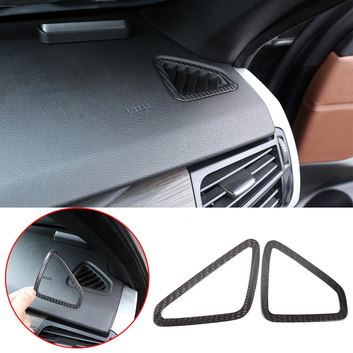 17PCS Real Dry Carbon Fiber Interior Trim Decor Cover For BMW X5 F15 2014-2018 71