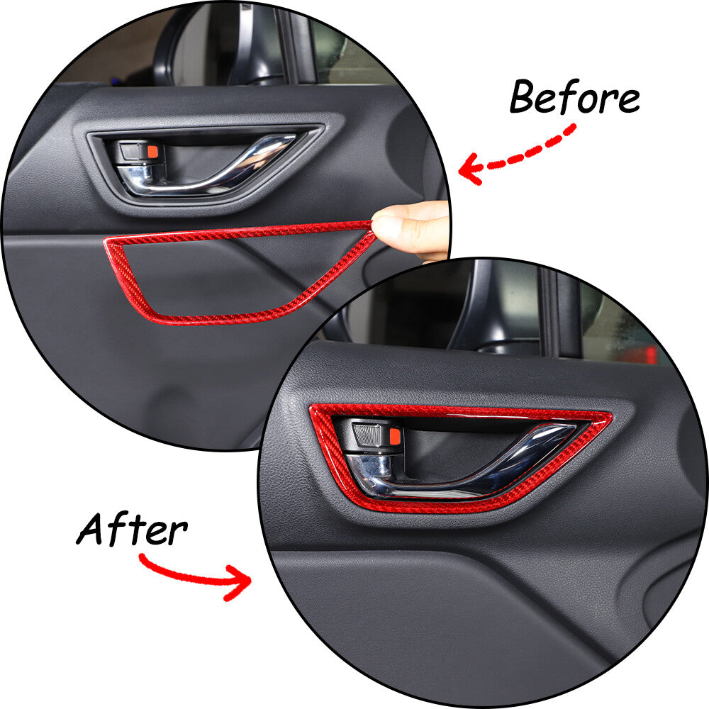 Red Real Carbon Fiber Interior Center Console Trim Set Kit For Subaru BRZ 22+ 16
