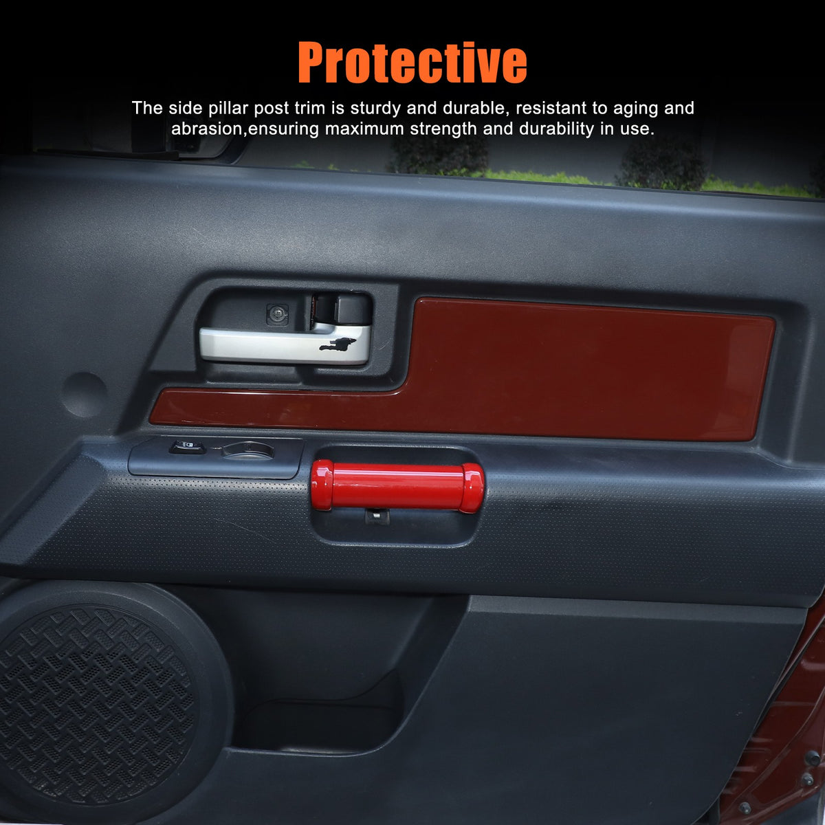 Sport Red Interior Door Panel Handle Trim Cover For Toyota FJ Cruiser 07-21 US 5
