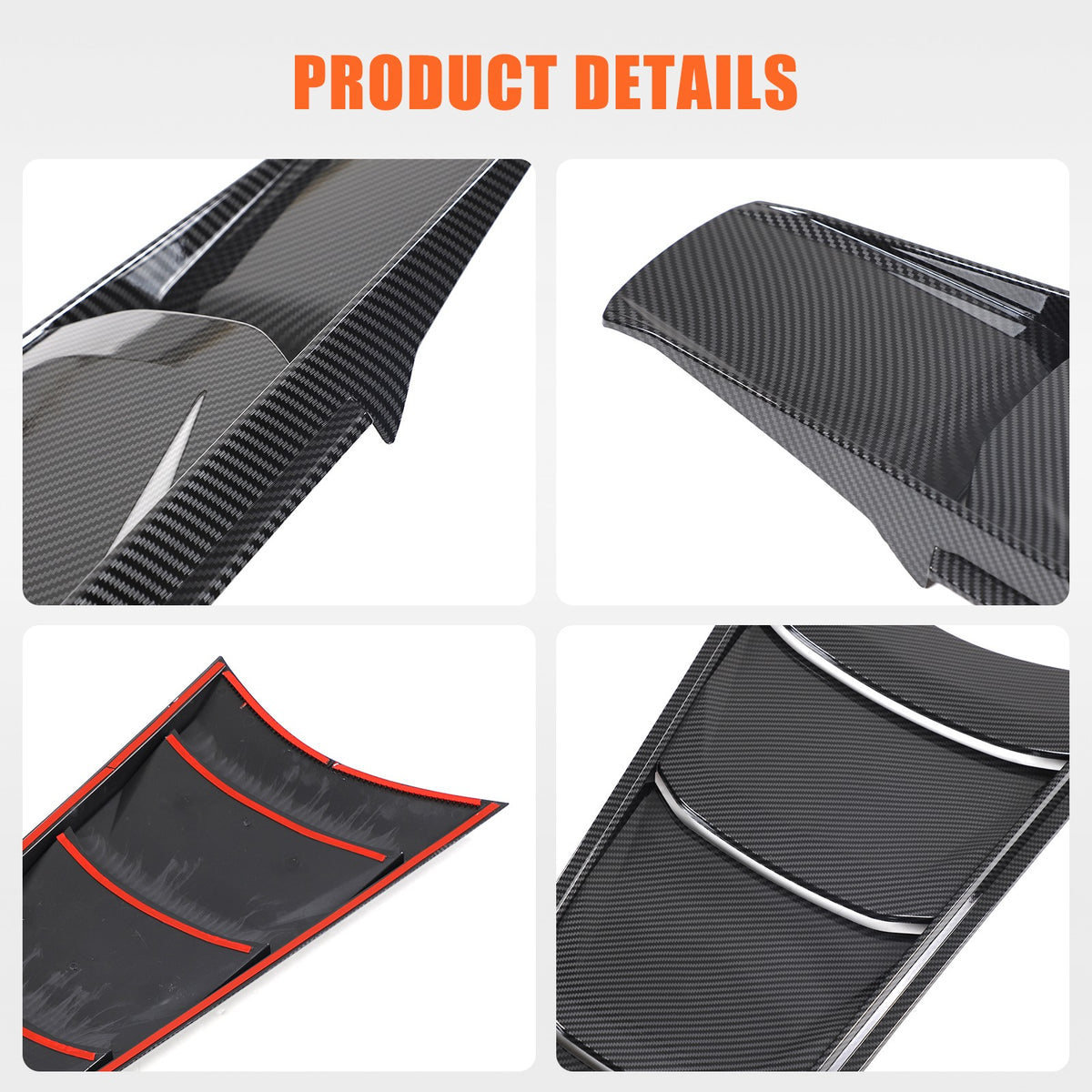 Carbon Fiber ABS Rear Split Window Applique Louver Trim For Corvette C8 Z51 20+ 11