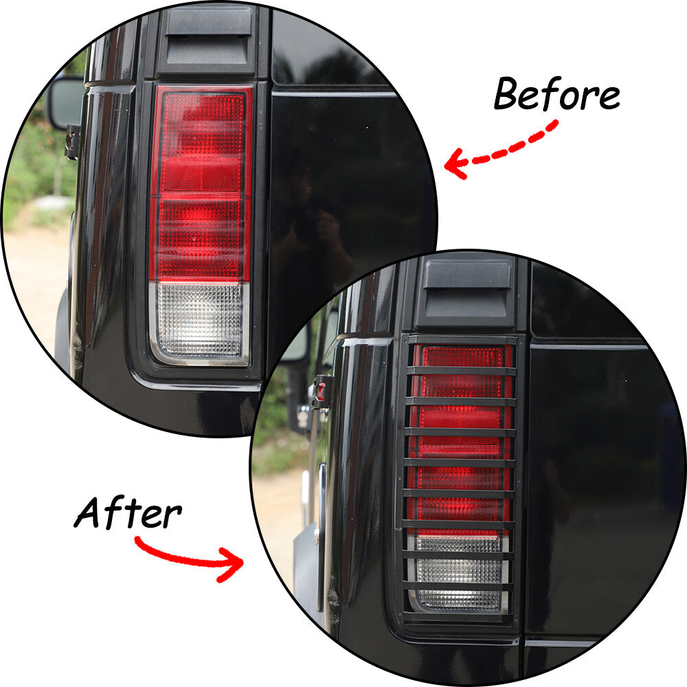 Carbon Steel Rear Tail Light Guard Cover Trim For Hummer H2 03-09 US 9