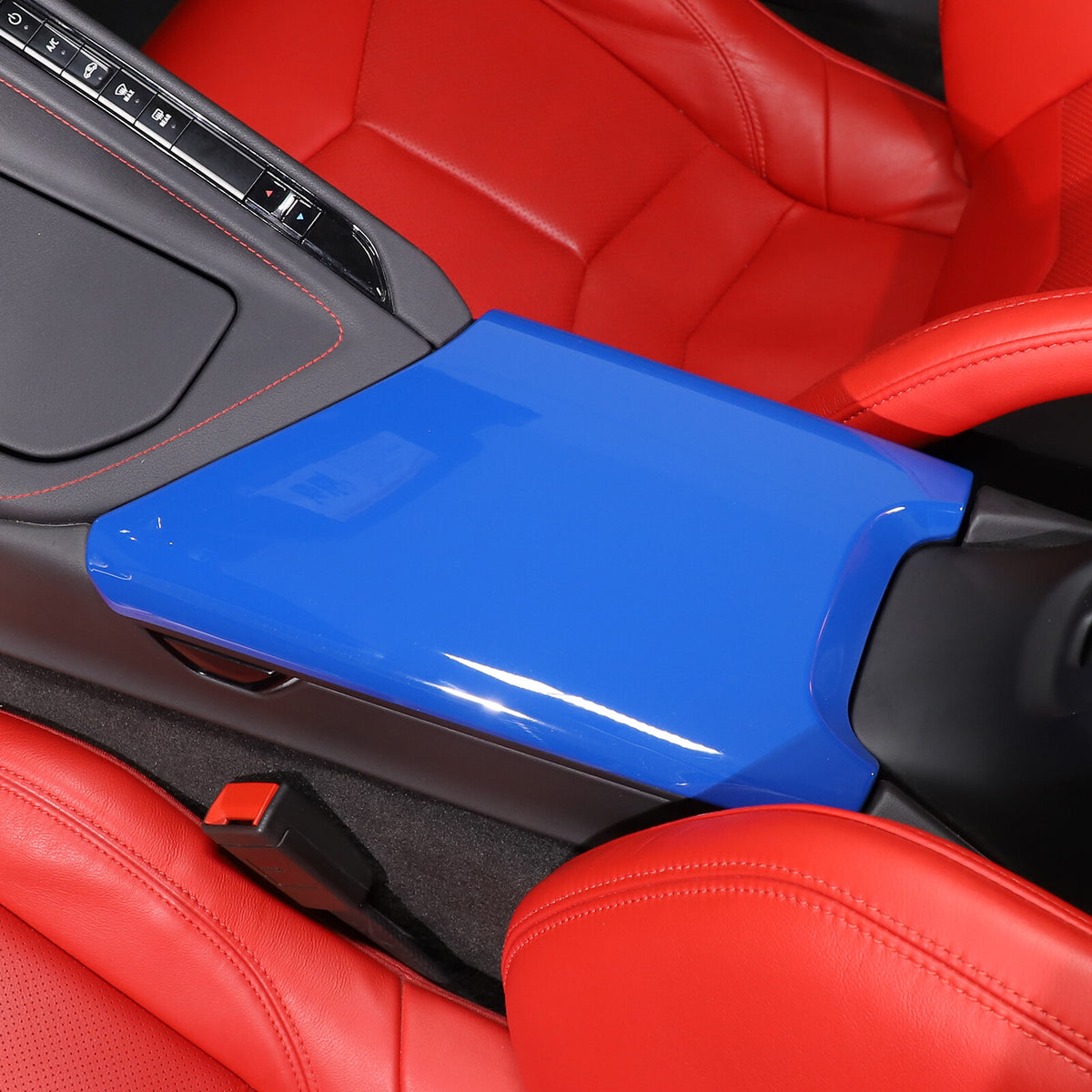 Dark Blue Console Armrest Box Lid Covers For C8 Corvette Stingray Z06 Z51 20-26 10
