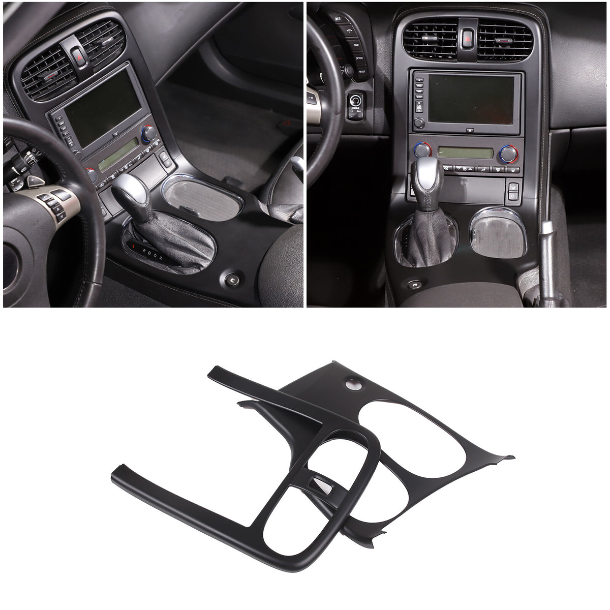 Matte Black ABS Center Console Panel Cover Trim Set For 2005-2013 Corvette C6 20