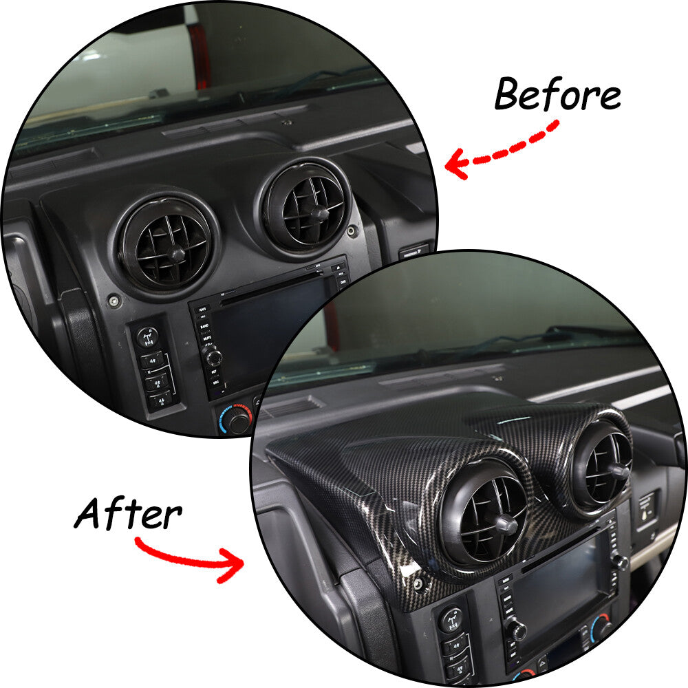 For Hummer H2 SUV 03-09 Dashboard Center Air Vent Panel Cover Trim Carbon Look 3