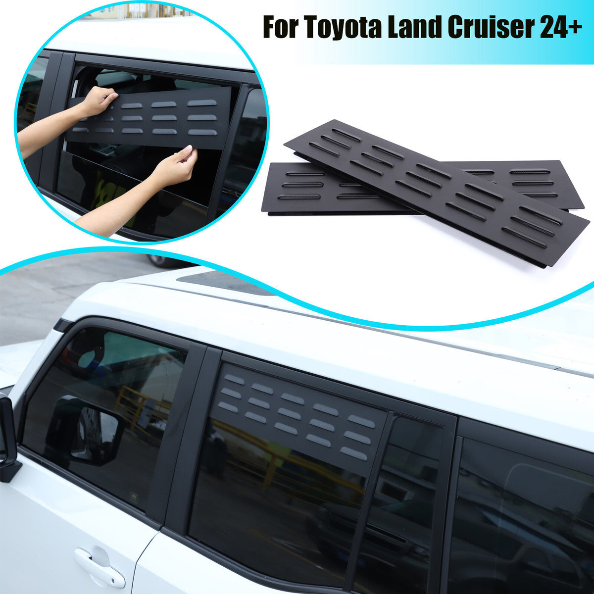 Rear Door Window Louver Air Vent Panel Trim For Toyota Land Cruiser LC250 24+ US 2
