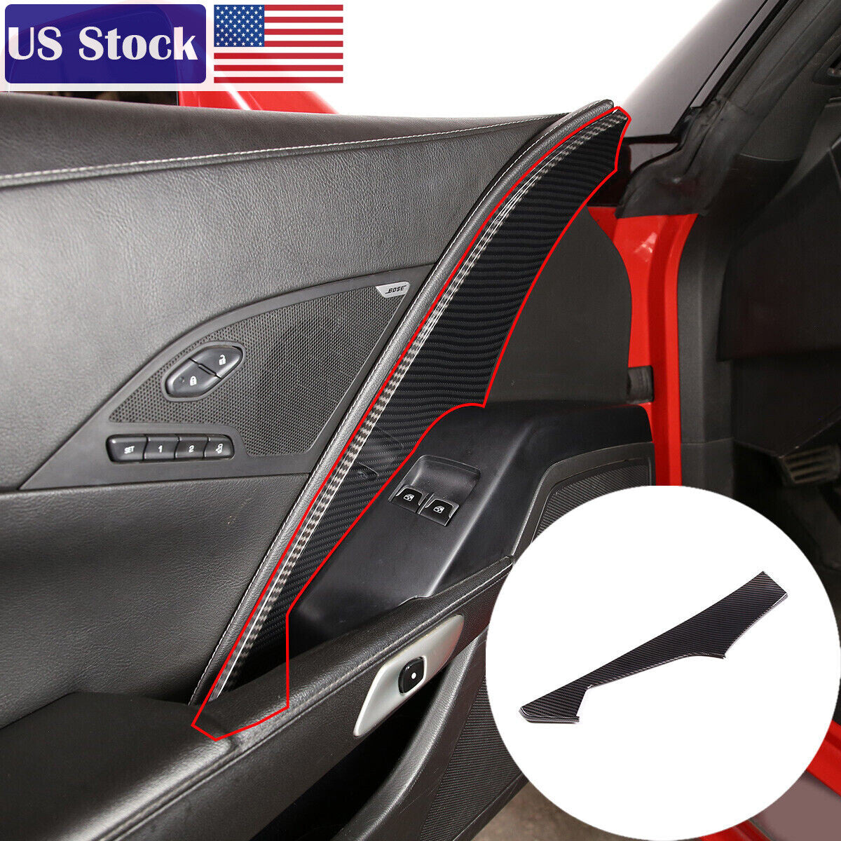 17x ABS Carbon Fiber Interior Full Center Console Trim Set For Corvette C7 14-19 8