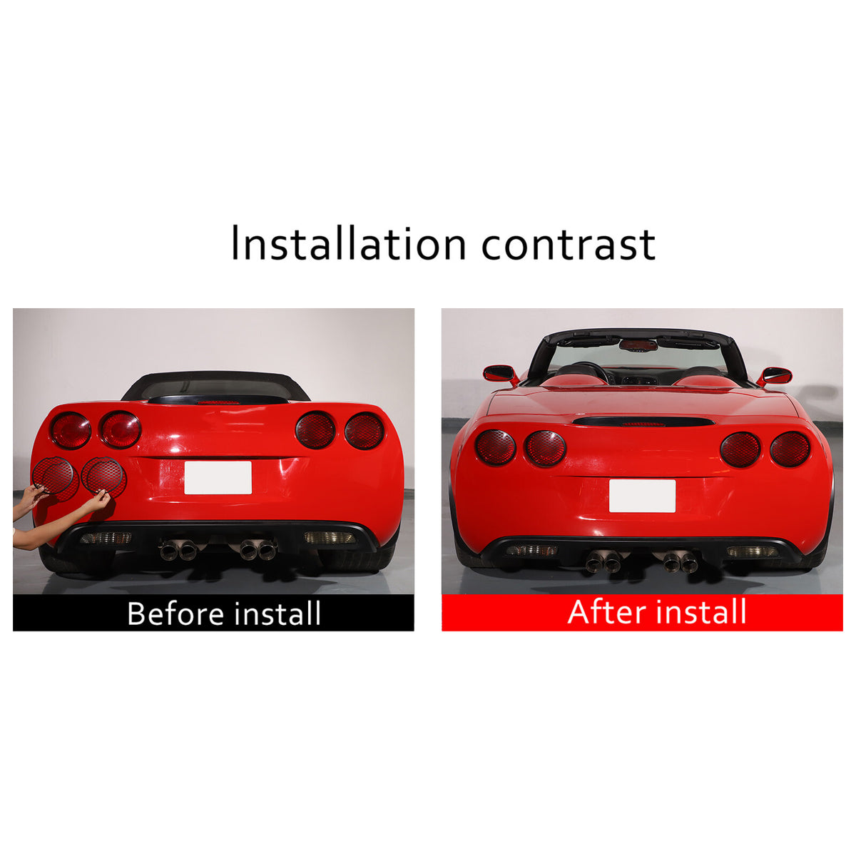 Silver Mesh Steel Rear Tail Light Grille Cover for Corvette C6 GS/Z0/ZR1 2005-13 2