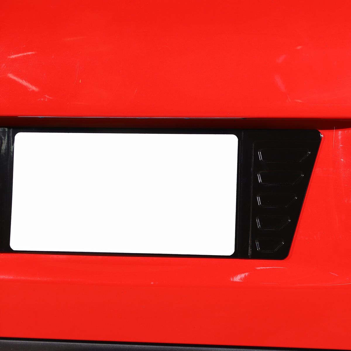 For Corvette C6 05-13 Rear License Plate Filler Trim Panel Aluminum Glossy Black 5
