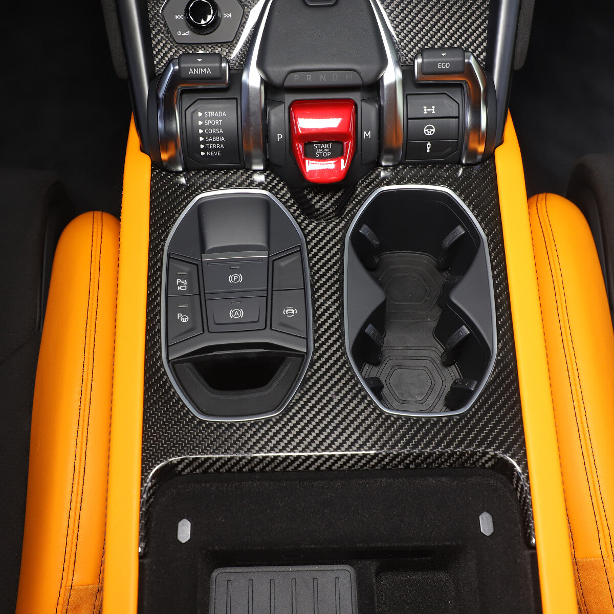 Real Carbon Fiber Water Cup Holder Frame Cover Trim For Lamborghini URUS 18-23 12