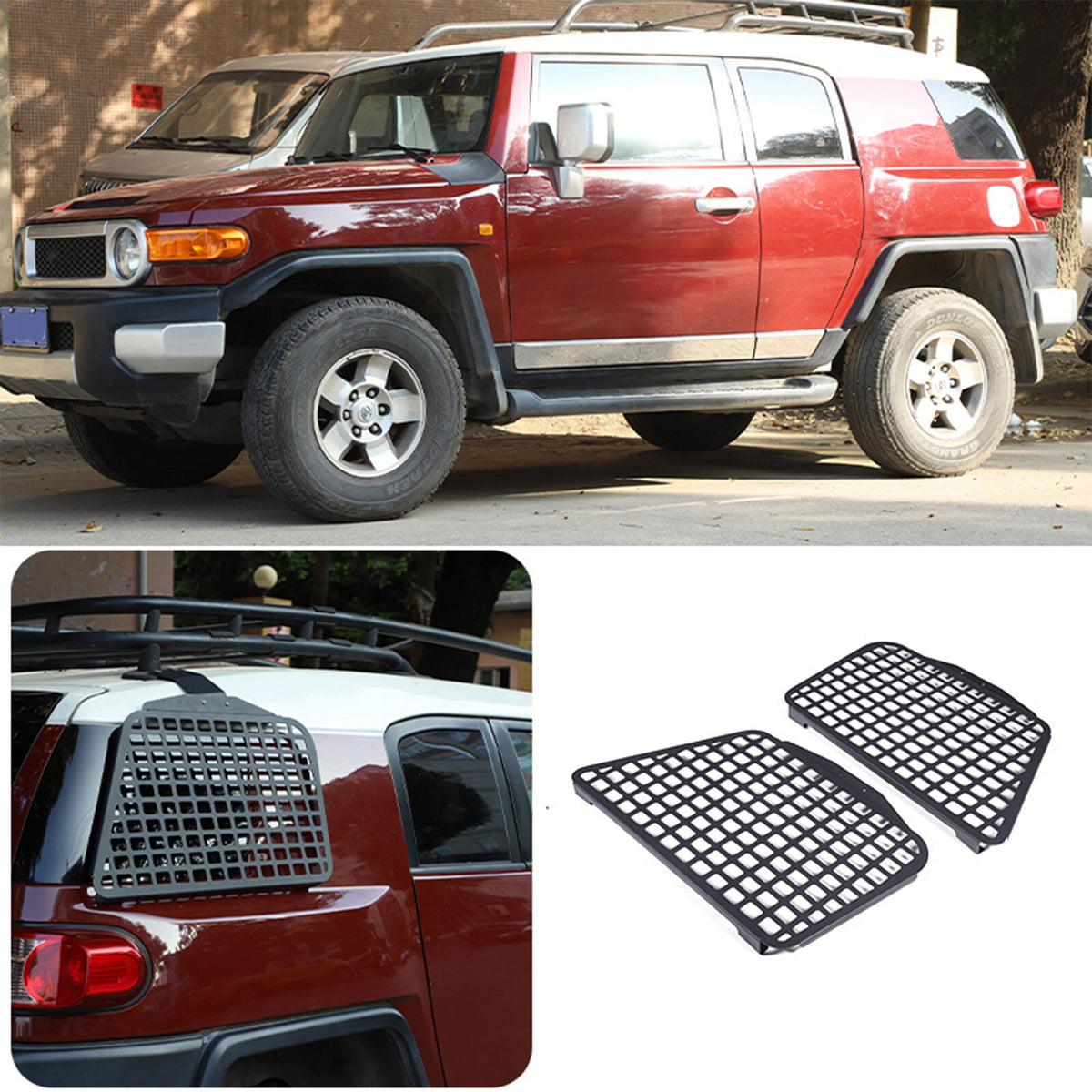Rear Quarter Window Guard Molle Panel Storage Bracket for FJ Cruiser 2007-2021 17