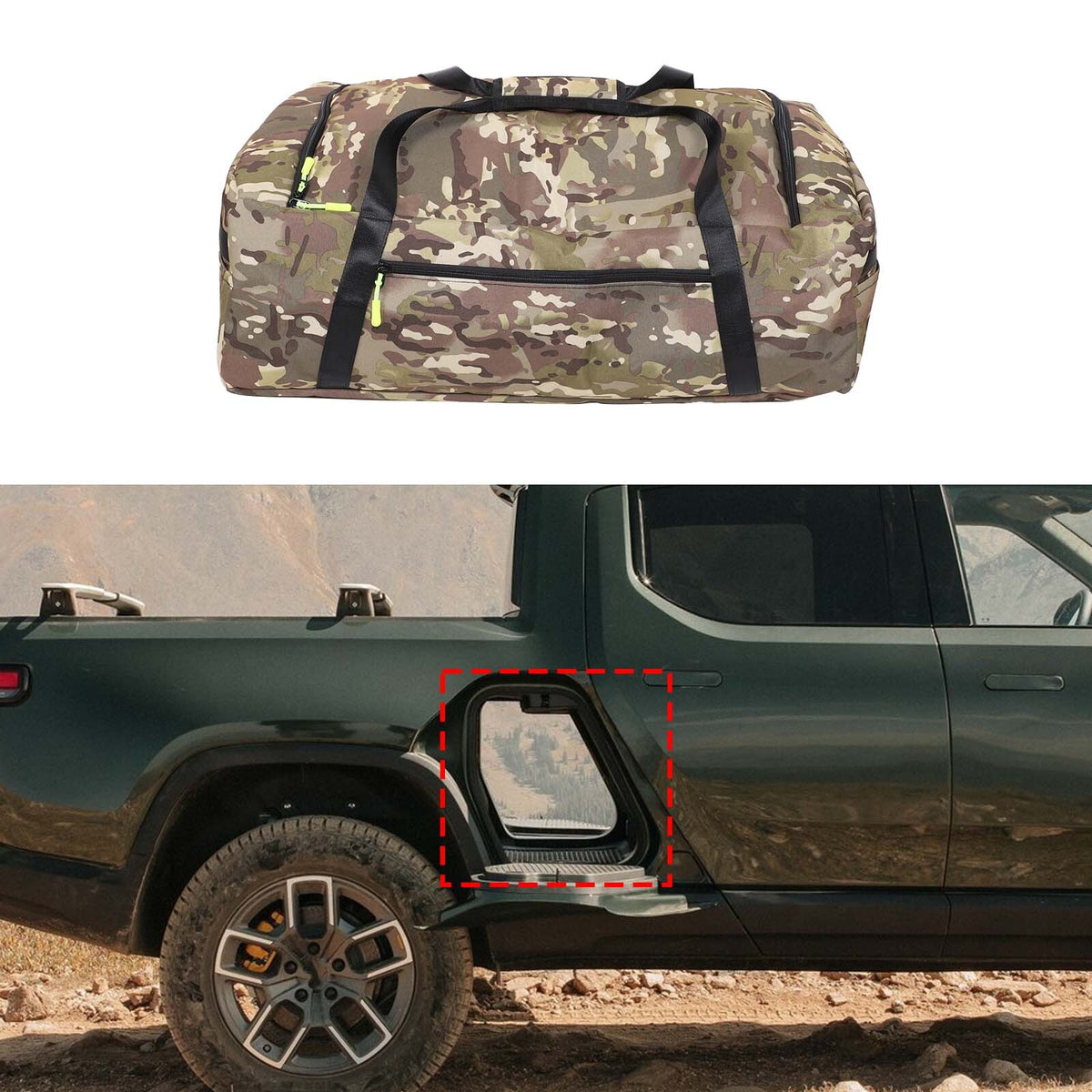 Rear Gear Tunnel Storage Bag For Rivian R1T R1S 2022-2024 3