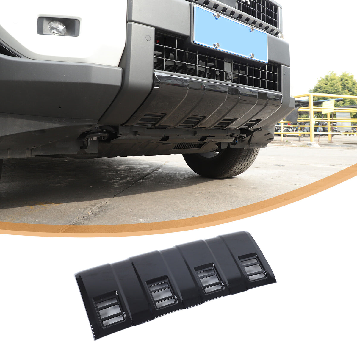 Glossy Black Front Bumper Guard Plate Trim For Land Cruiser LC250 2024-2025 US 1