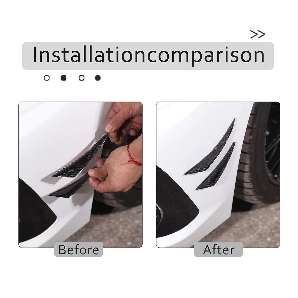 Car Bumper Fin Canard Splitter Diffuser Valence Spoiler Lip For Corvette C8 4